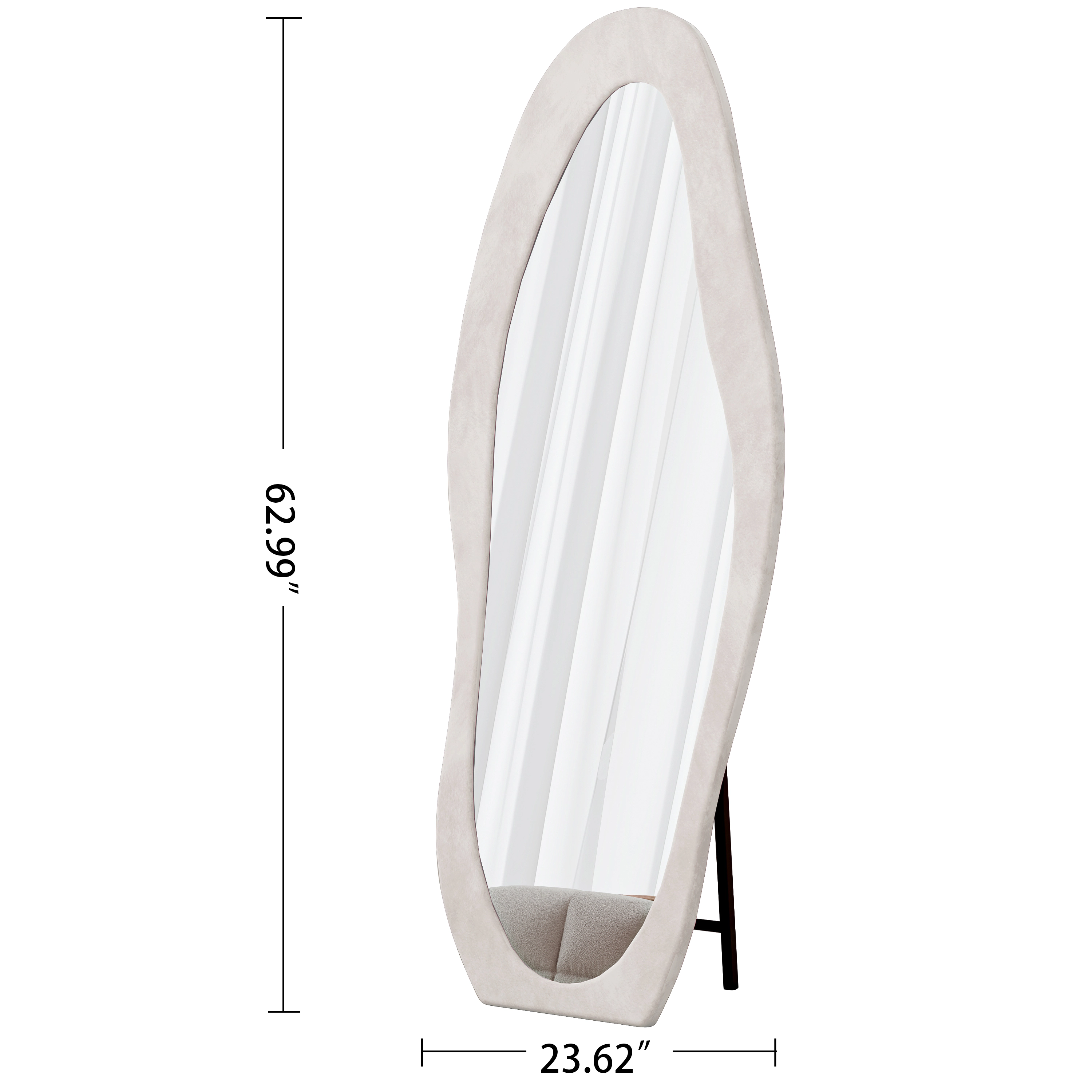 Toemoa Full Length Irregular Wavy Floor and Wall Mirror set of 1