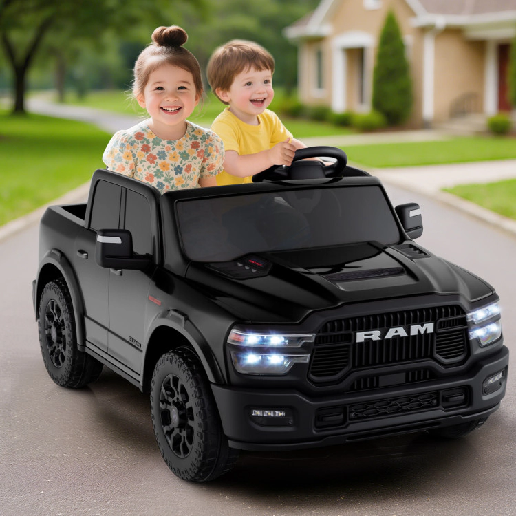 Hivvago 2 Seater 24V Ride on Toy for Big Kids Licensed Ram Truck with Remote and Music