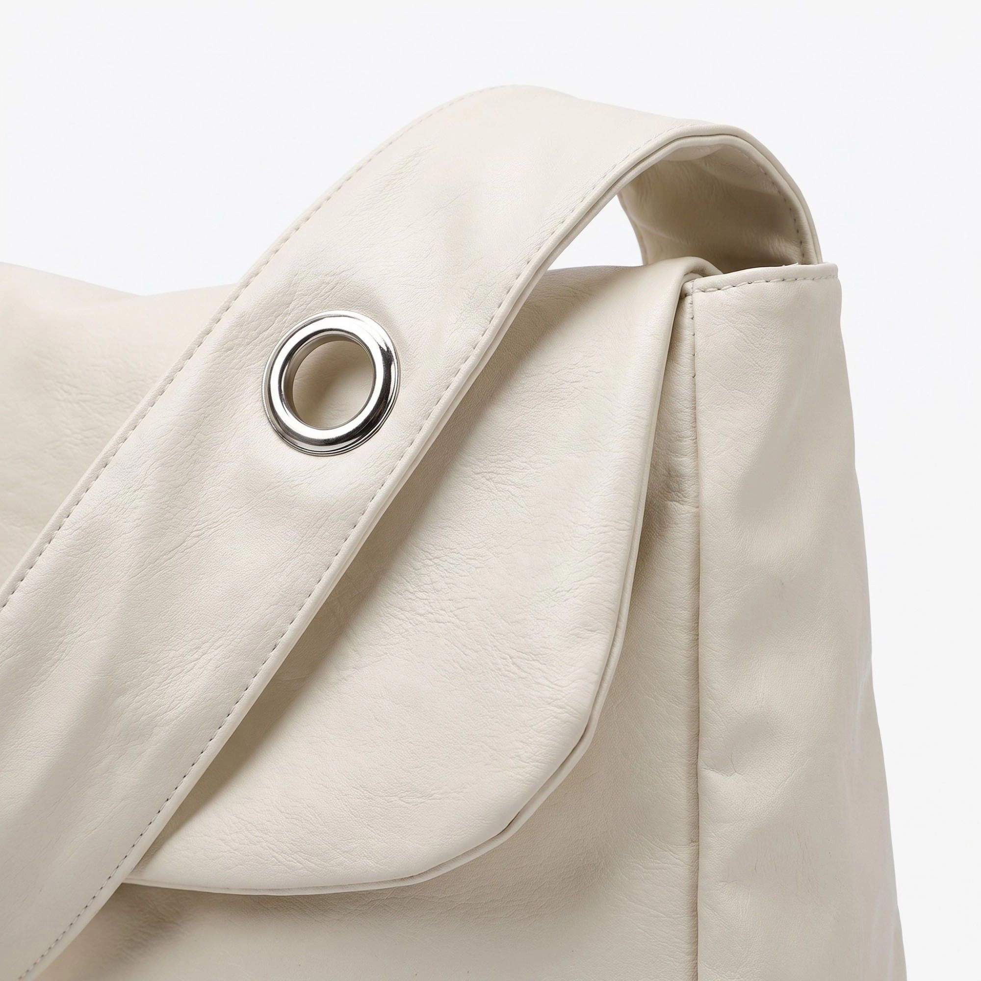 Alilang Women's  Flap Hobo Bag with Grommet Strap and Wide Shoulder Handle 11.8x9.5x4in