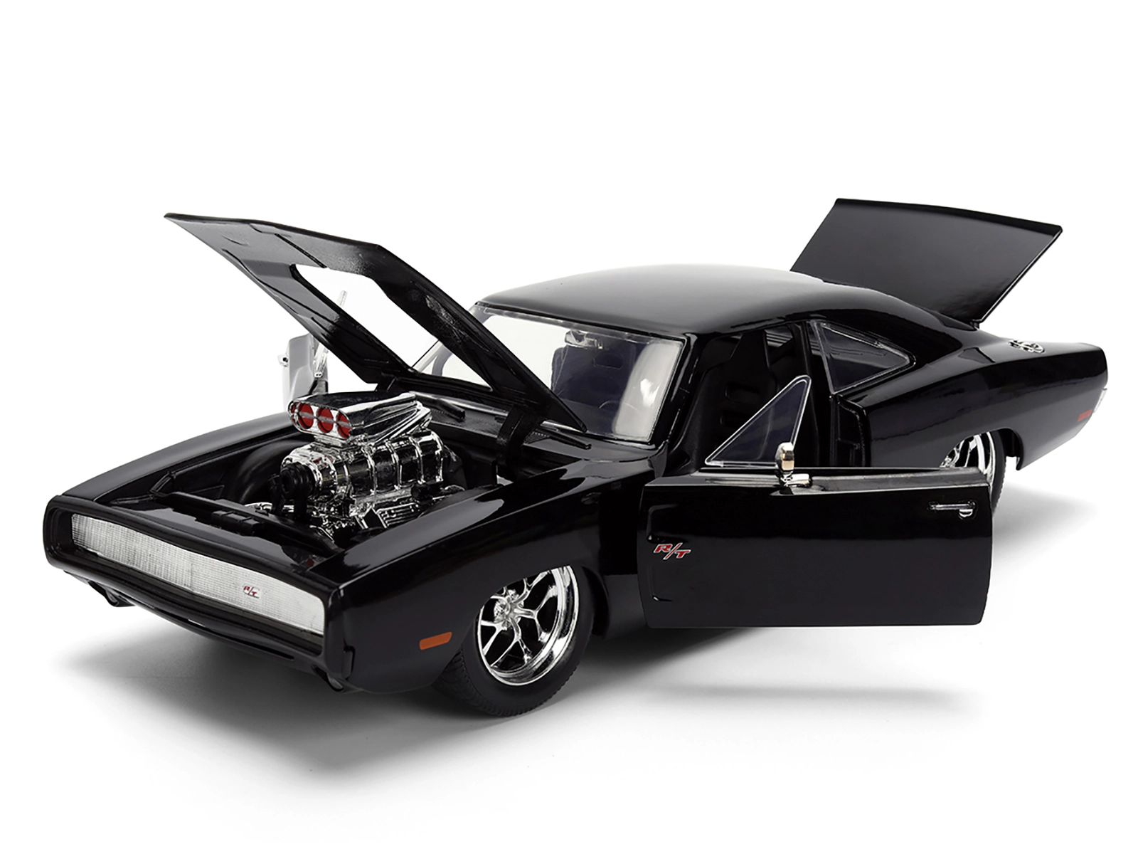Jada 1970 Dodge Charger R/T Black "Furious 7" (2015) Movie "Fast & Furious" Series 1/24 Diecast Model Car by Jada