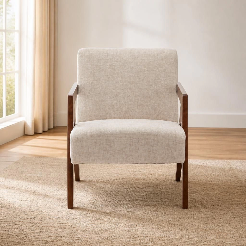 GOODSILO Compact Upholstered Chenille Accent Chair