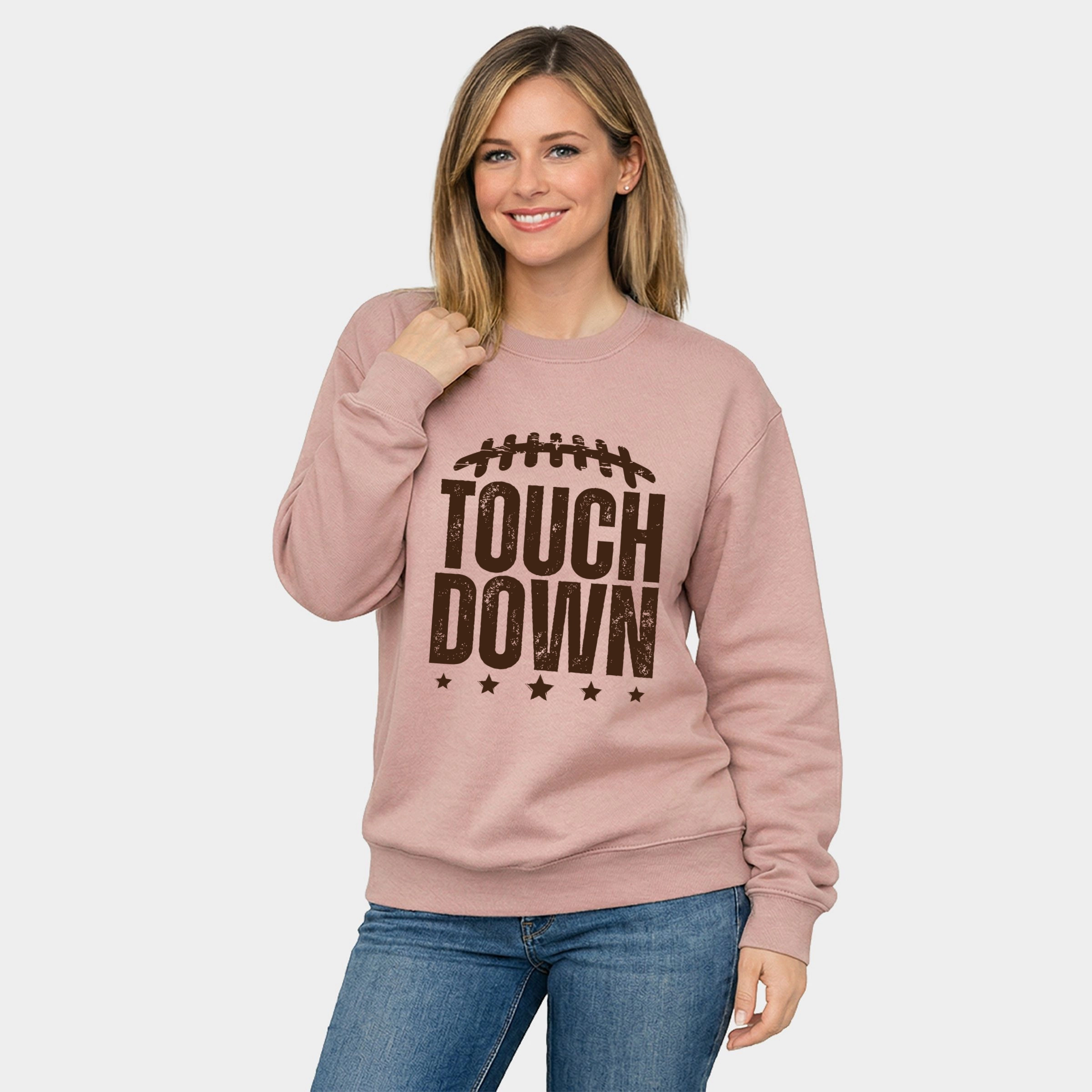 Simply Sage Market - Women's Graphic Sweatshirt Touch Down Stars