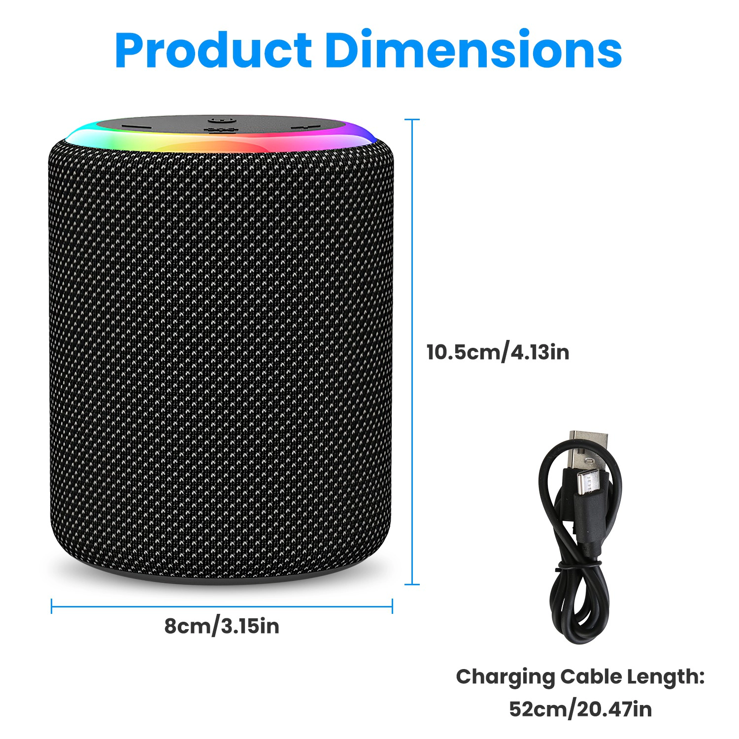 GBruno Waterproof RGB Portable Wireless Speaker