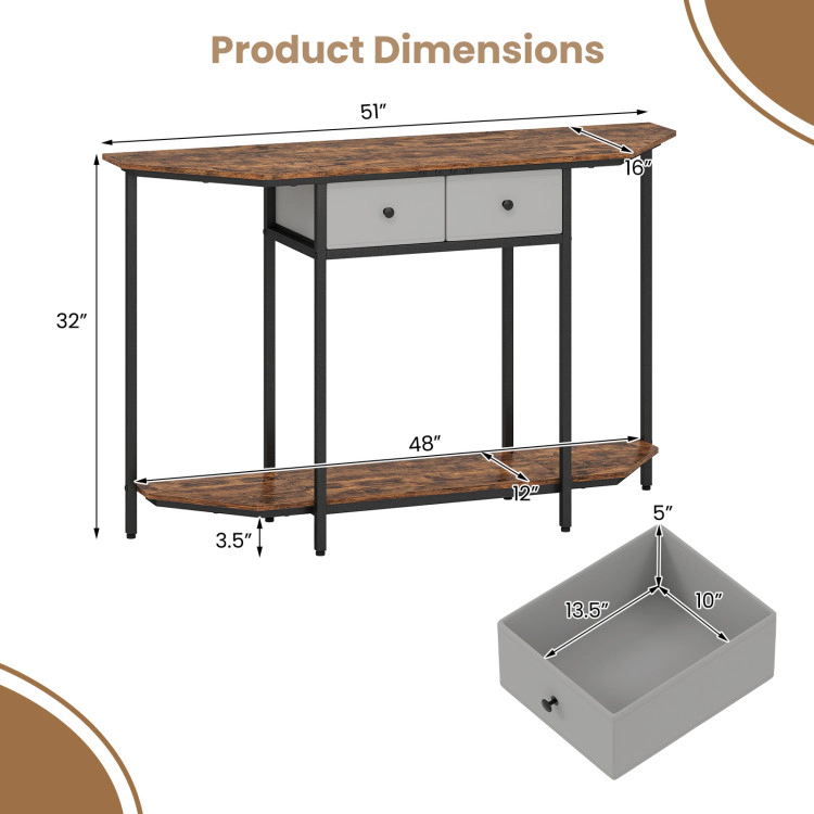 Hivvago Functional Living Room Table Featuring Two Drawers and Open Shelf
