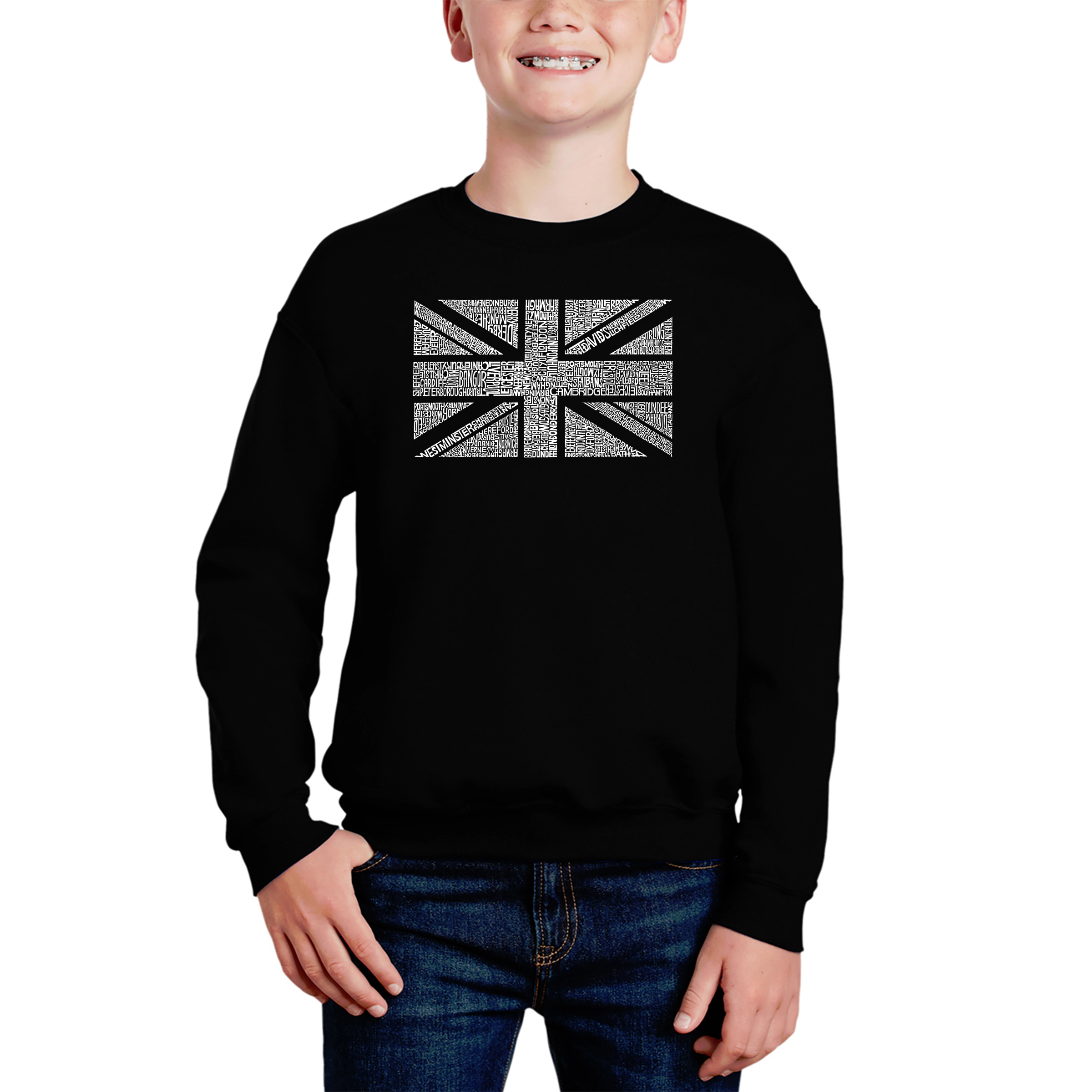 LA Pop Art Boy's Word Sweatshirt - Union Jack