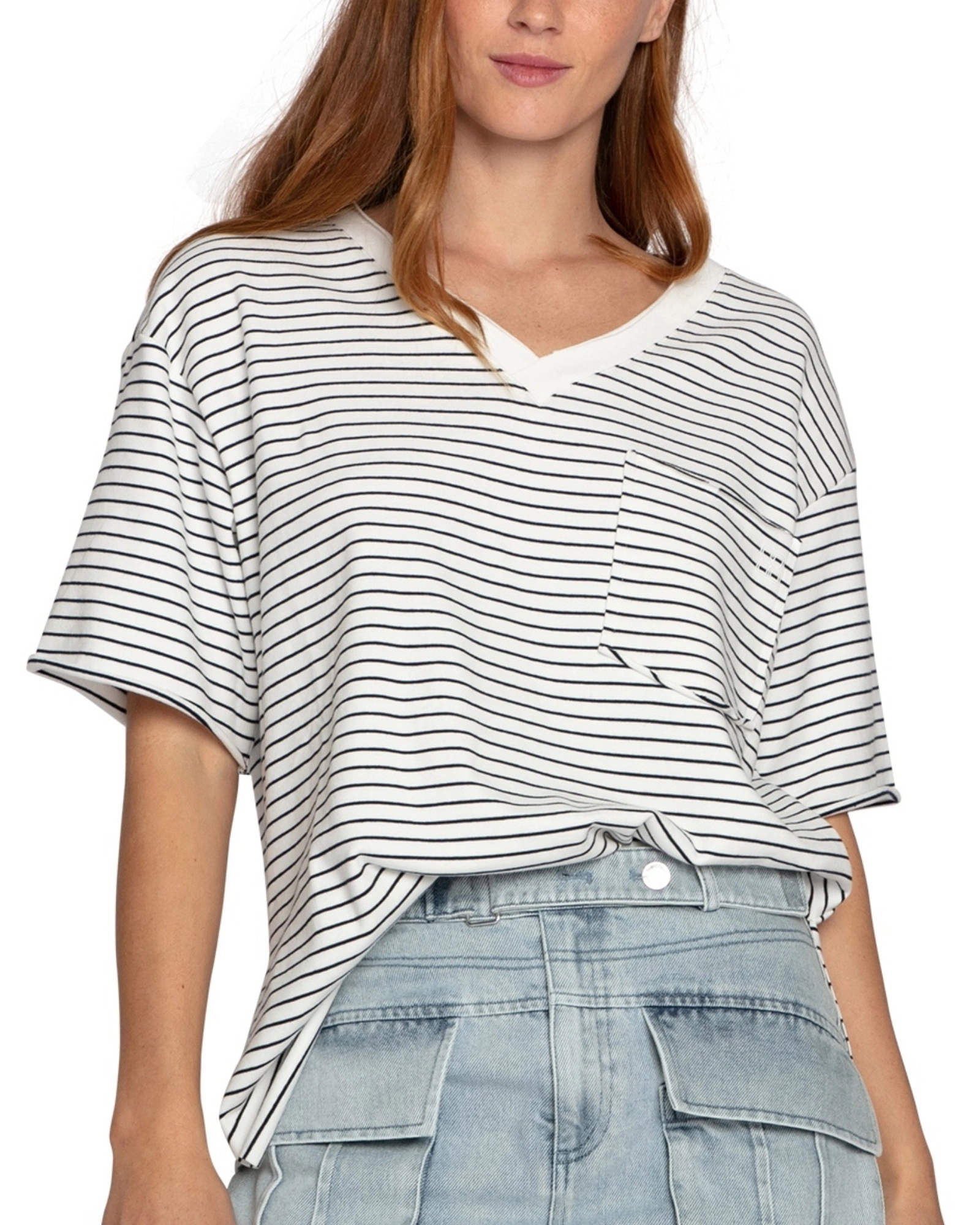 Belle & Bloom Womens Brave Soul Oversized Striped T-Shirt