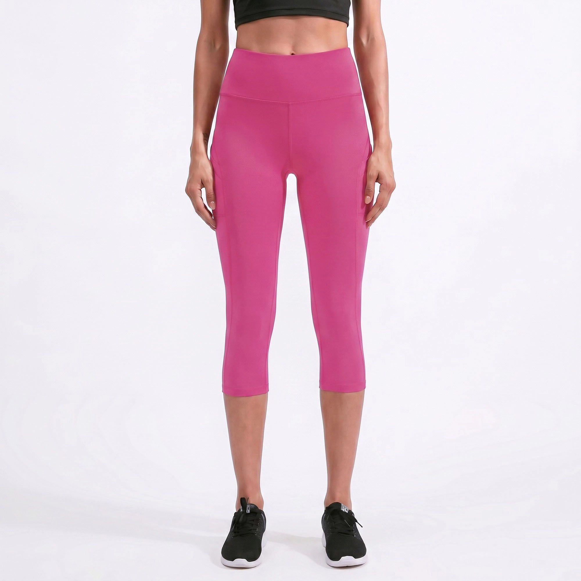 Anna-Kaci Women's High-Waist Capri Leggings with Wide Waistband Smooth Stretch Pull On Workout Yoga Pants