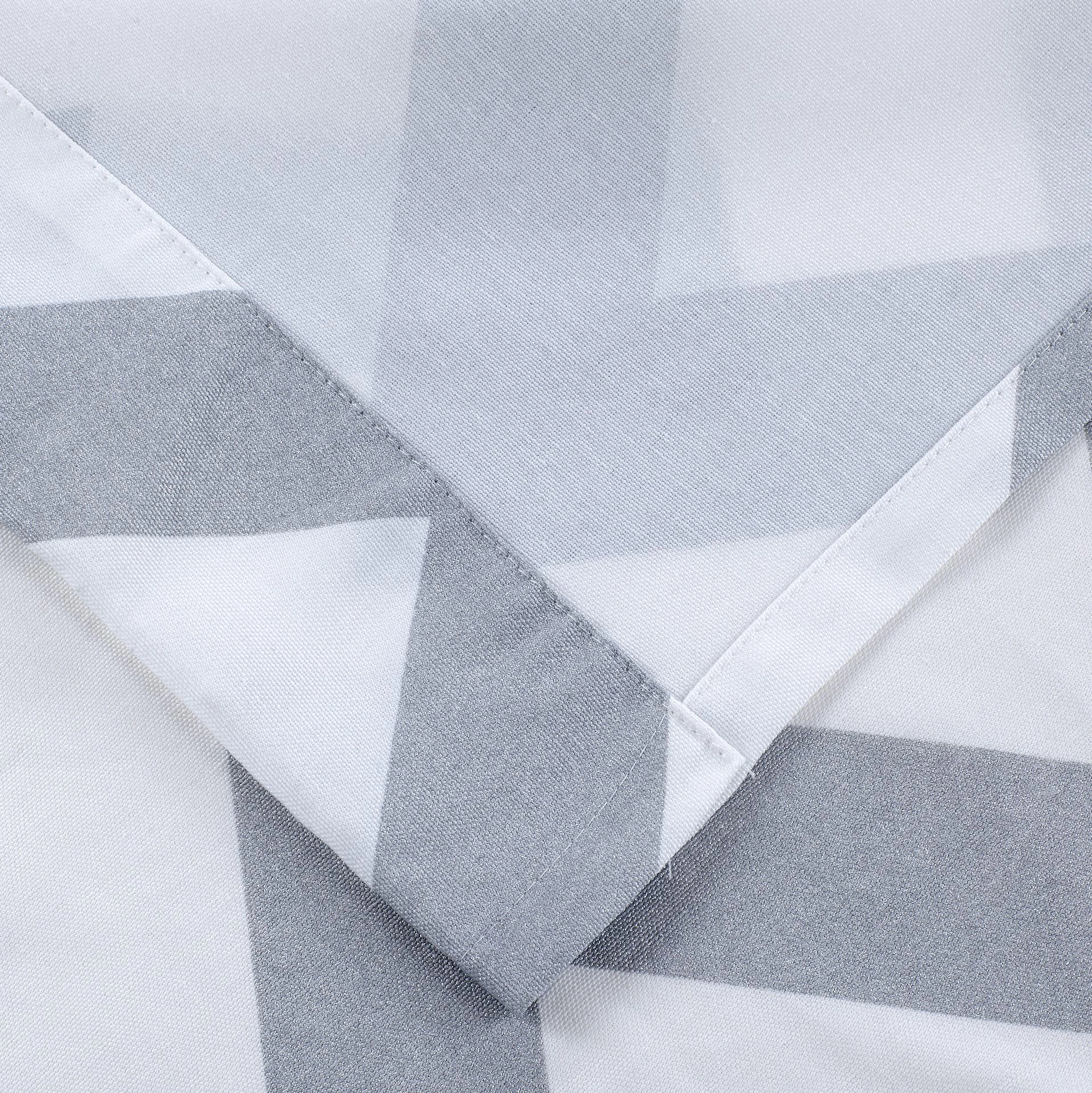 Kate Aurora Living 2 Piece Silver & White Metallic Chevron Grommet Curtain Panels - 84 in. Long