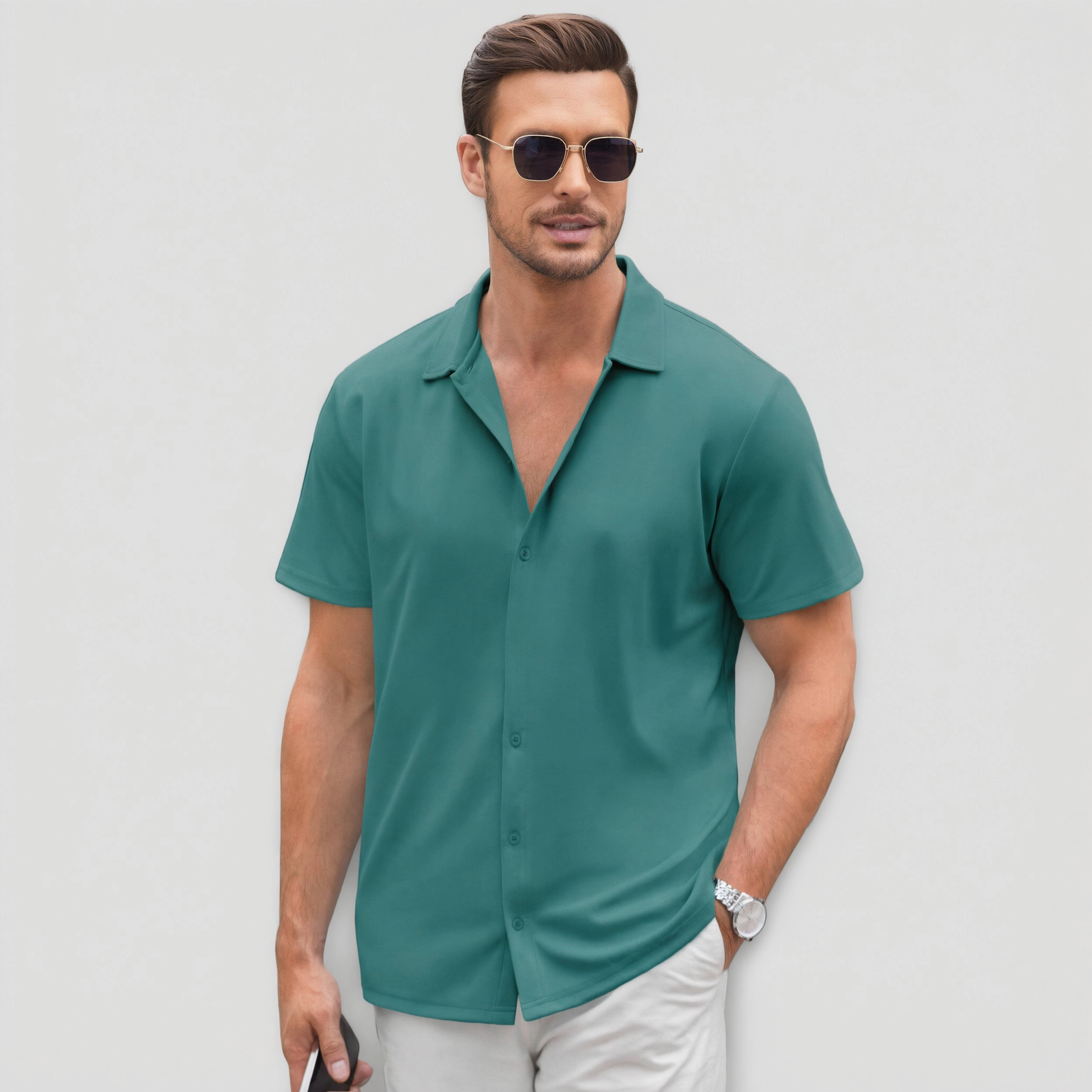 COOFANDY Men's Regular Fit Short Sleeve Camp Shirt