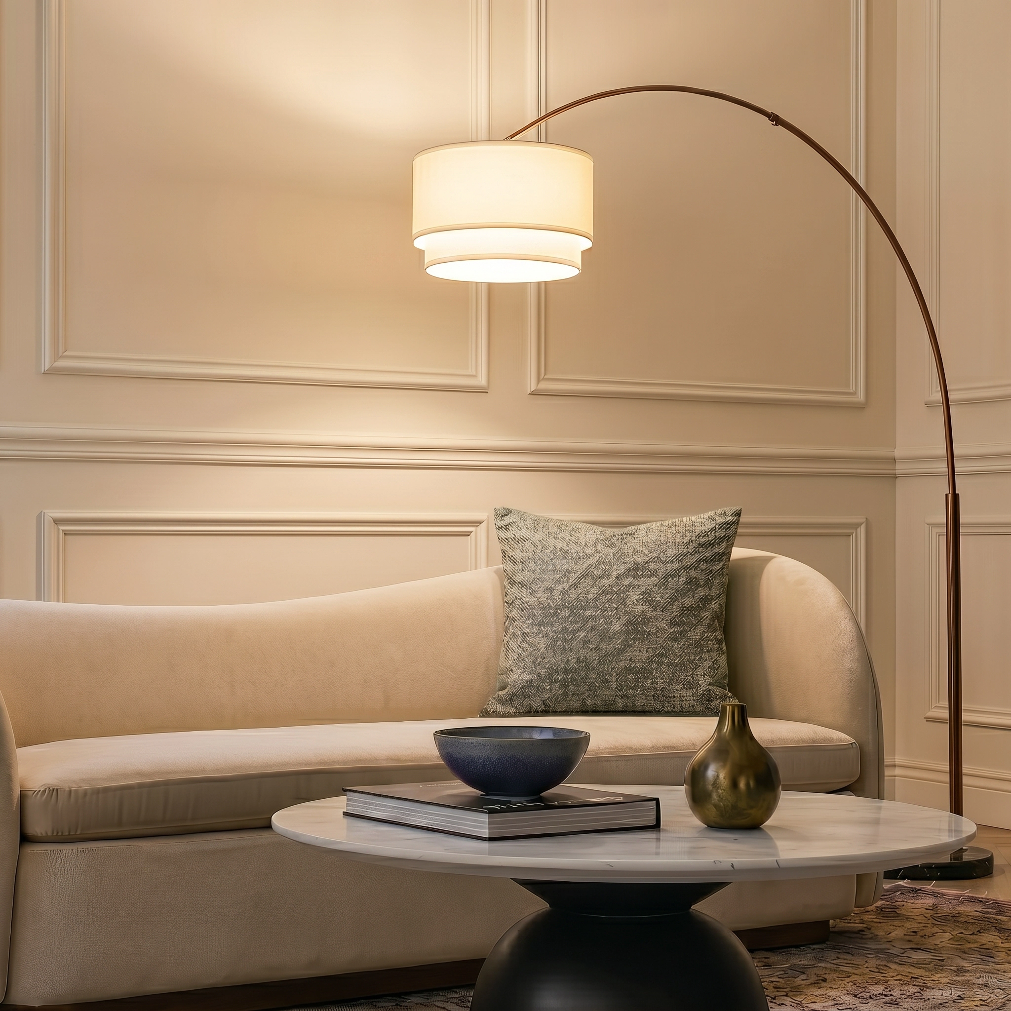 Brightech Mason Arc Marble Floor Lamp