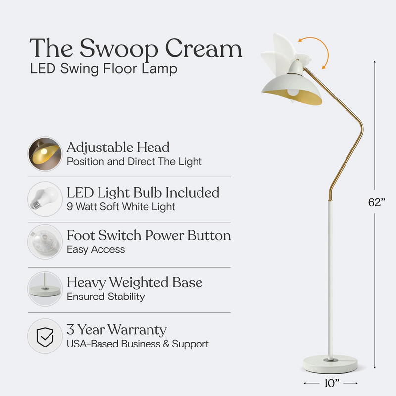 Brightech Swoop Adjustable LED Floor Lamp