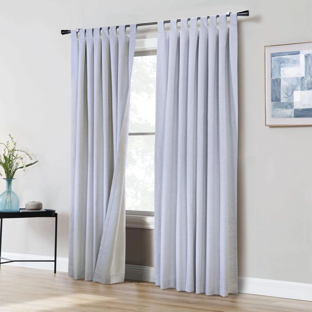 Thermaplus Ventura Blackout Window Treatment Tab Top Curtain Panel for Bedroom Livingroom 52" x 95" White
