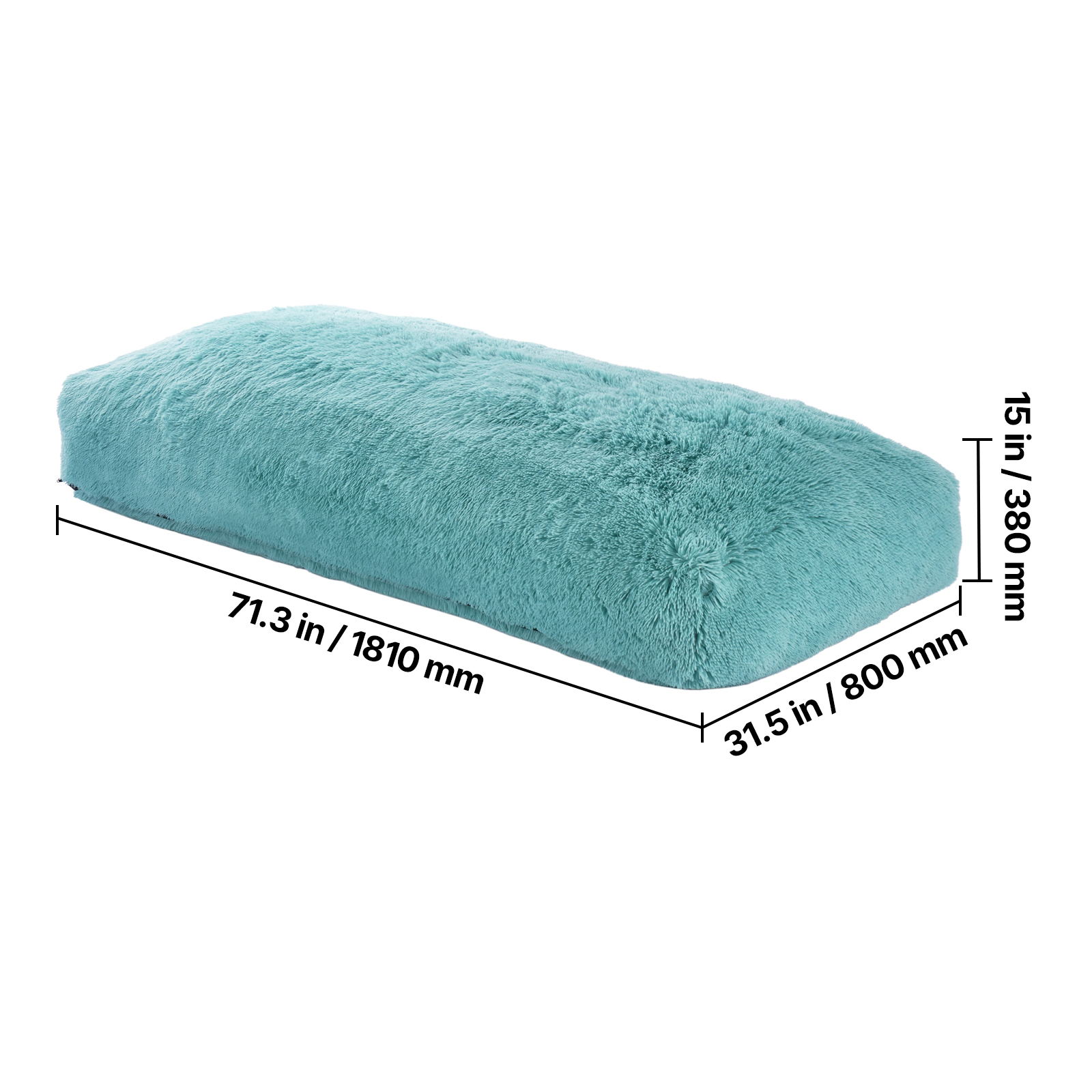 HONGGE Giant Floor Bean Bag Lounger, Long Low-Profile Design, Memory Foam Fill, Zippered Cover, Blue