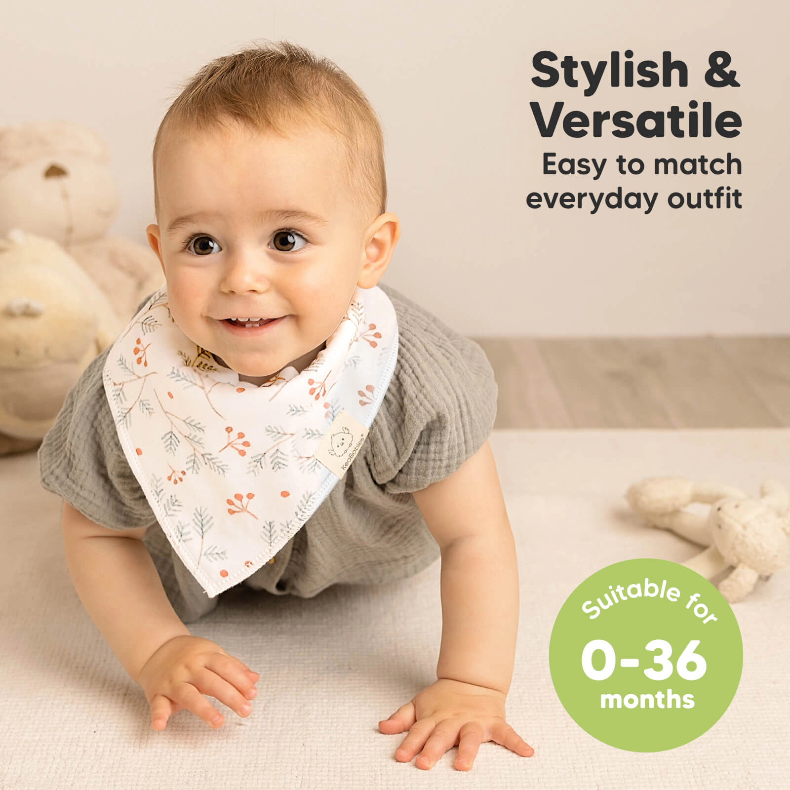 KeaBabies 8-Pack Organic Bandana Bibs for Baby Girls, Boys