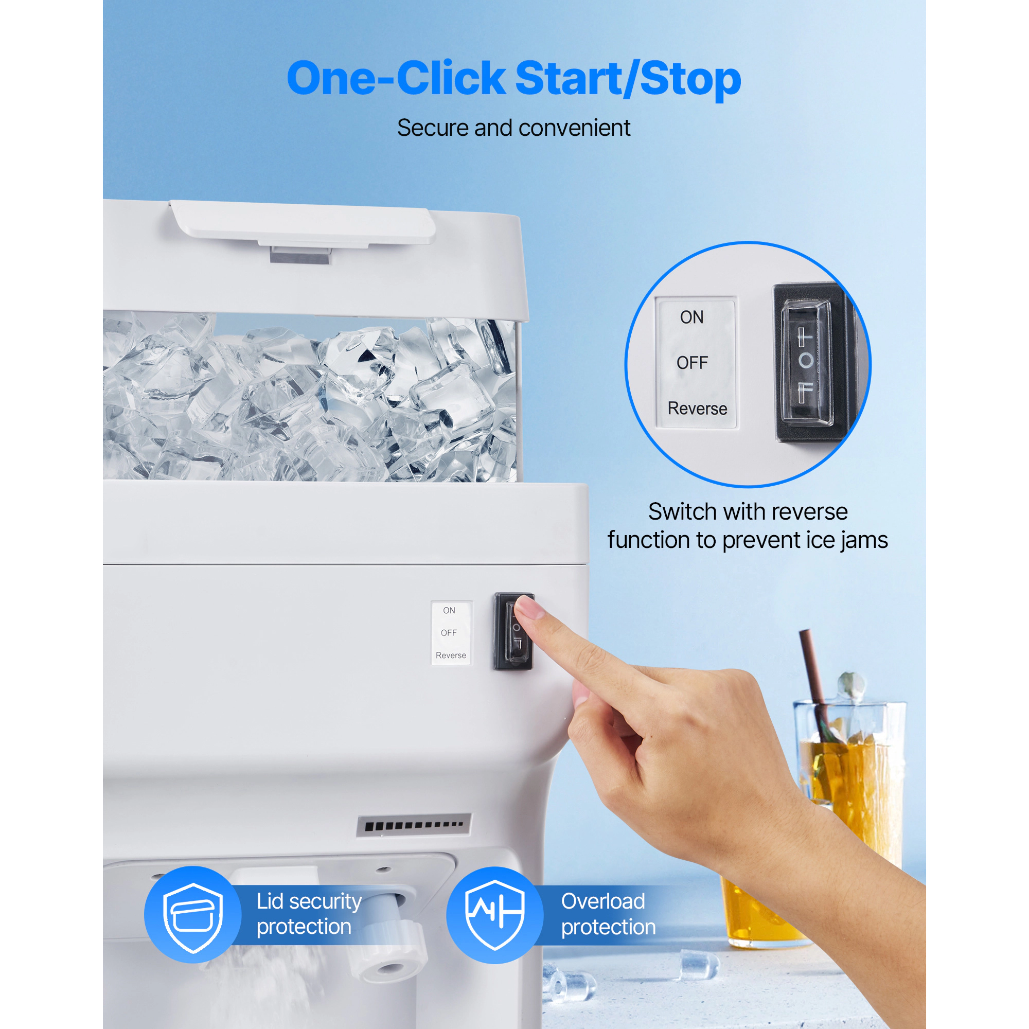 HONGGE Commercial Ice Shaver Electric Snow Cone Maker with Ice Shaved Ice Machine for Home Commercial