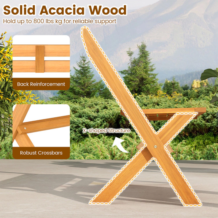 Hivvago 2-Person Acacia Wood Patio Garden Bench