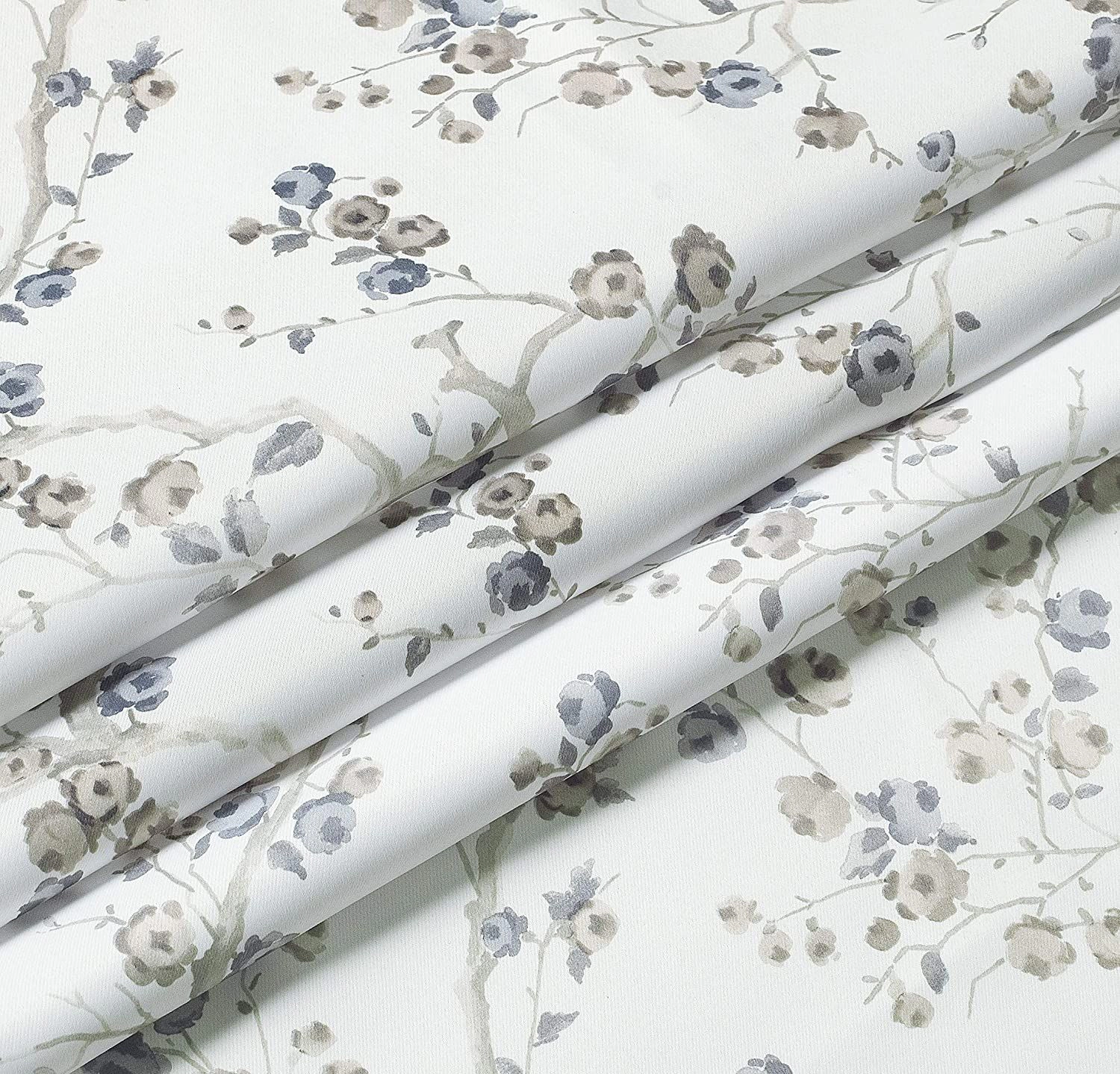 Kate Aurora Living Cherry Blossom Designed Grommet Top Window Curtains - 84 in. Long