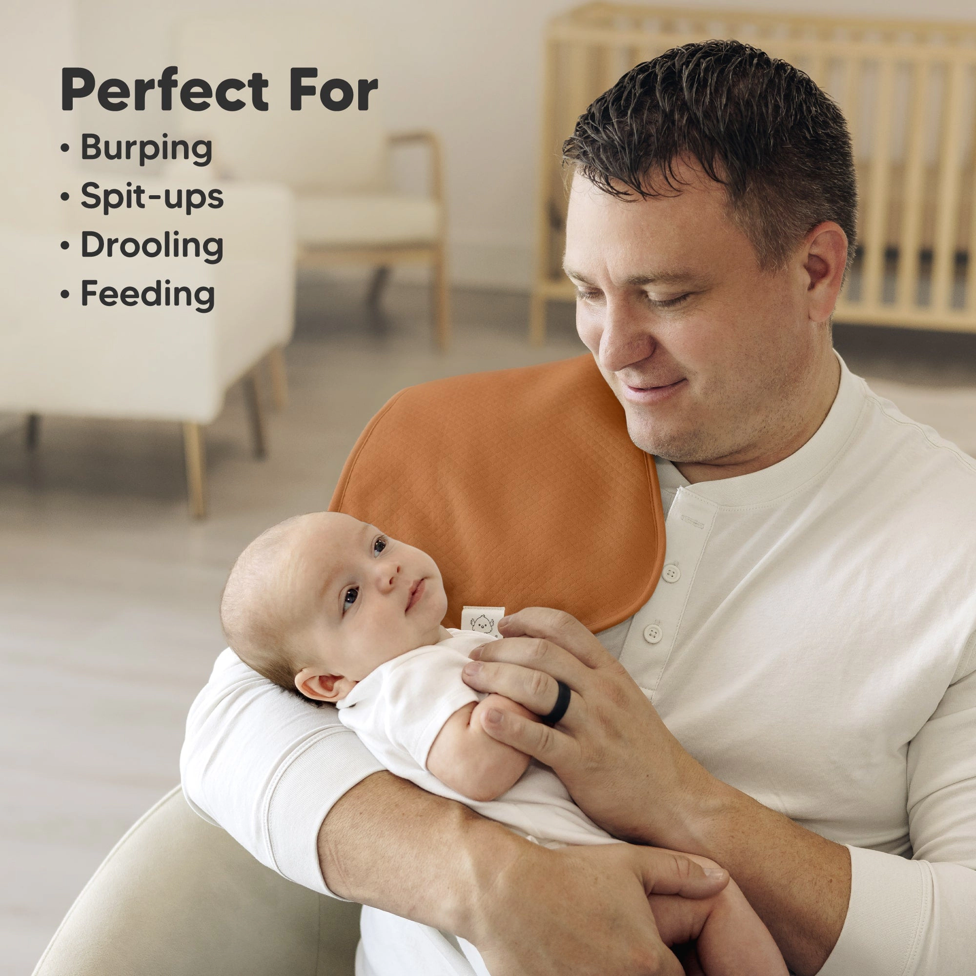 KeaBabies 5-Pack Urban Quin Burp Cloths for Baby Boys, Girls