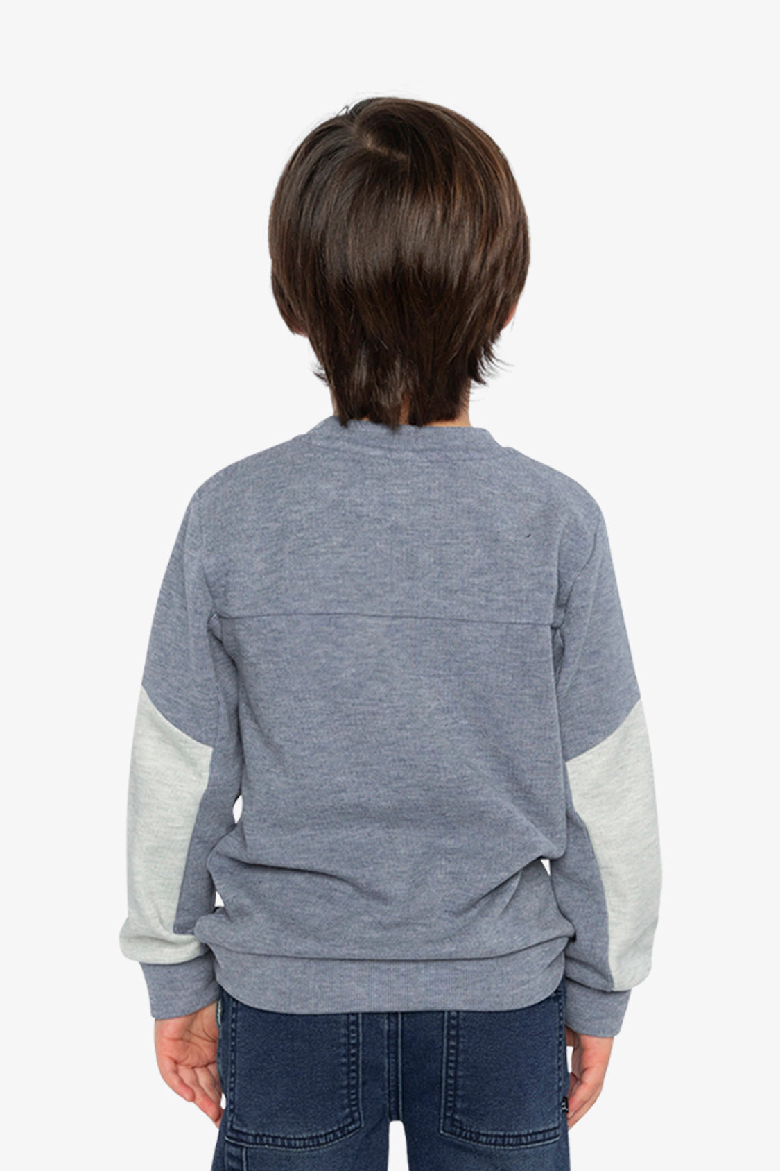 Deux par Boys Colorblock Brushed Jersey Crewneck Top with Chest Pocket
