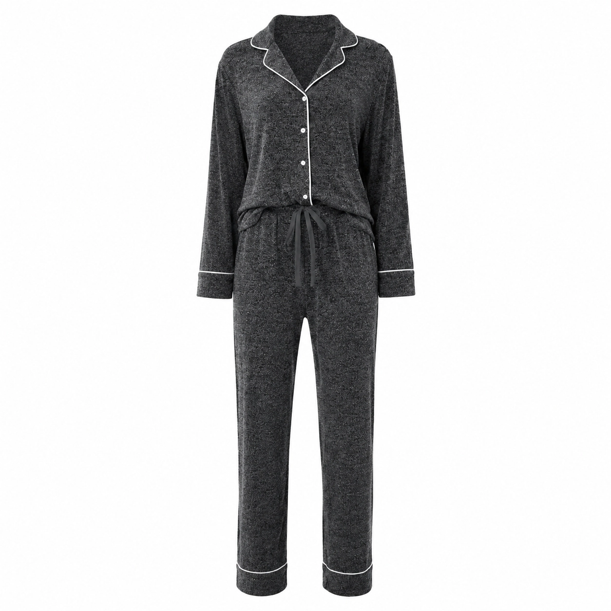 WZK Womens 2-Piece Ultra Soft Button Down Lounge Pajama Set With Pockets