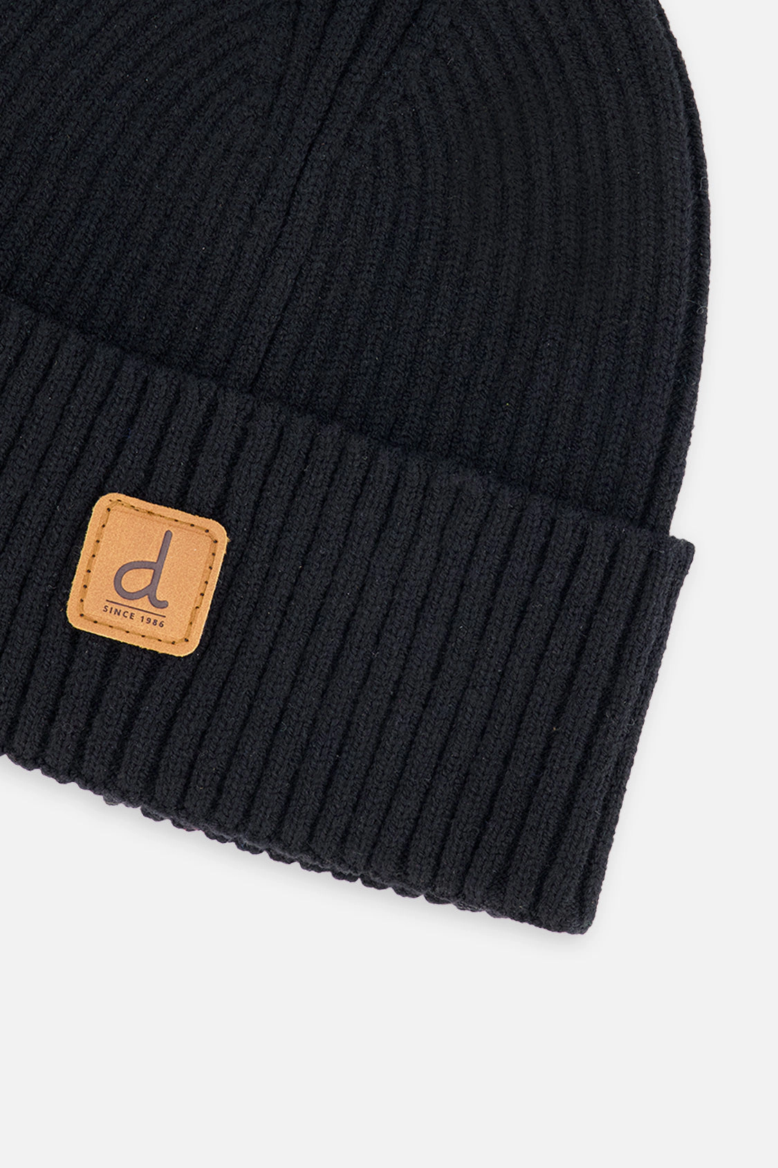 Deux par Unisex Ribbed Knit Folded-Cuff Hat