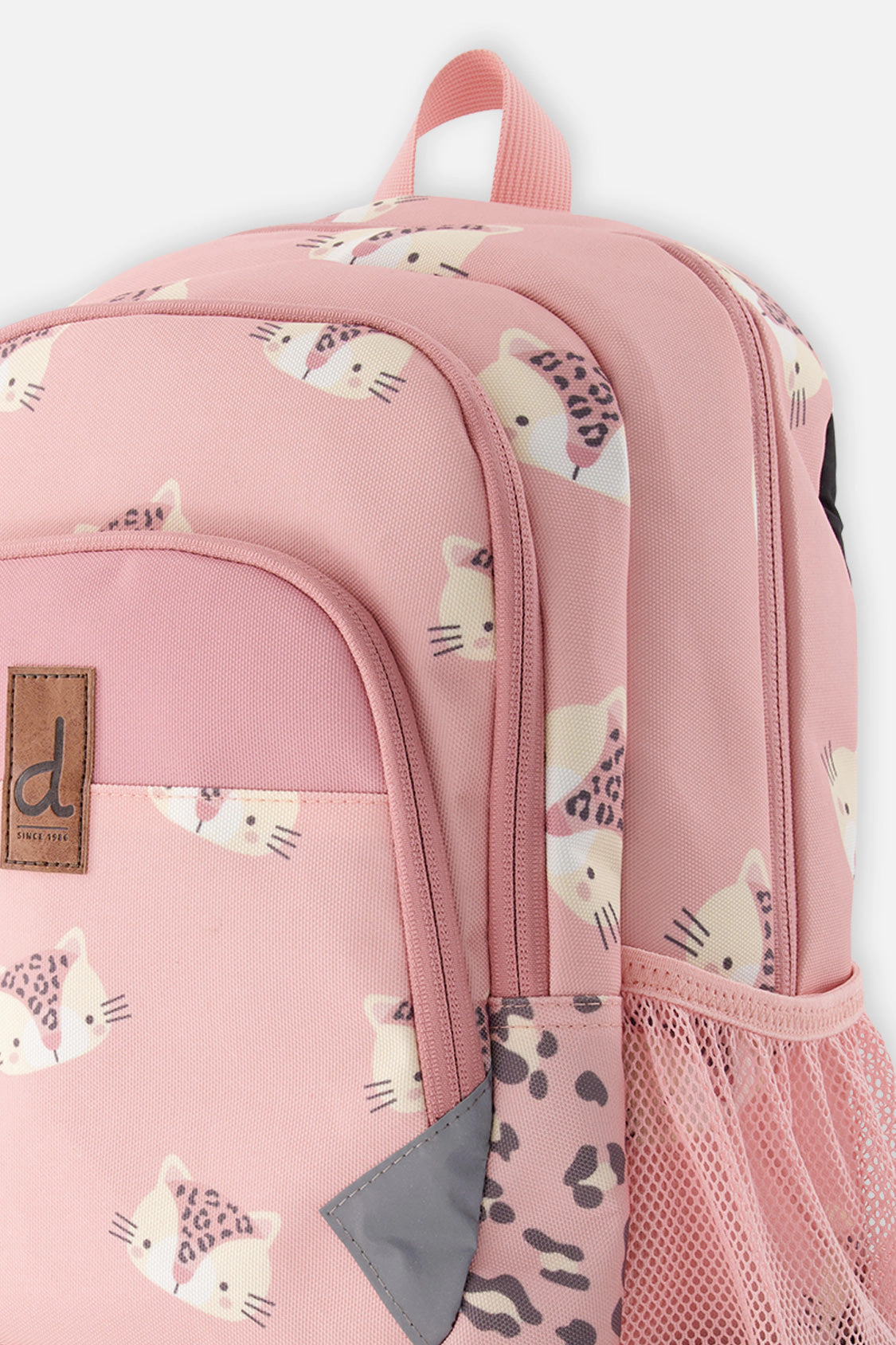 Deux par Deux Girls Leopard Print Three-Compartment Preschool Backpack