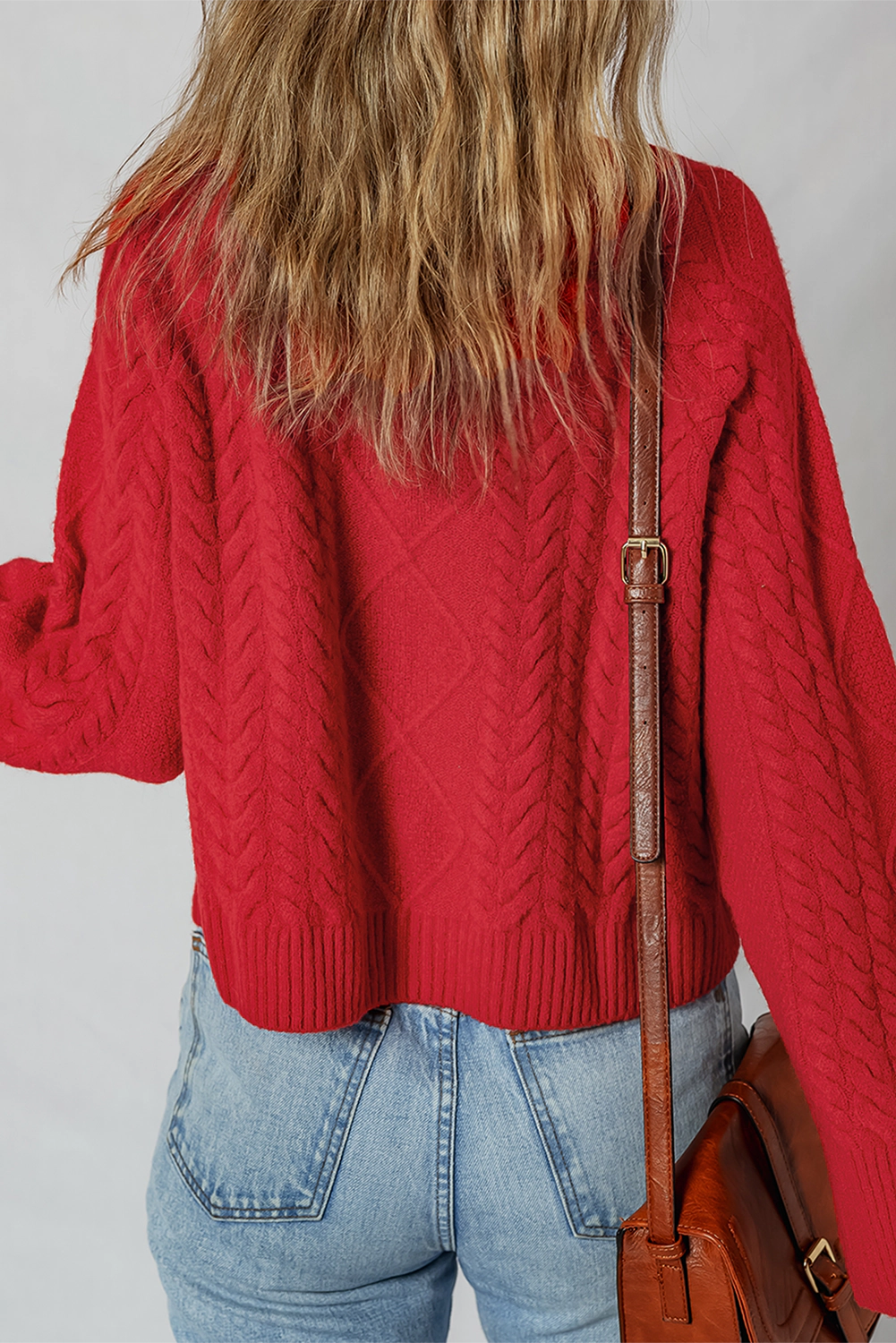 Threaded Pear Women's Joanna Cable Knit Baggy Sweater