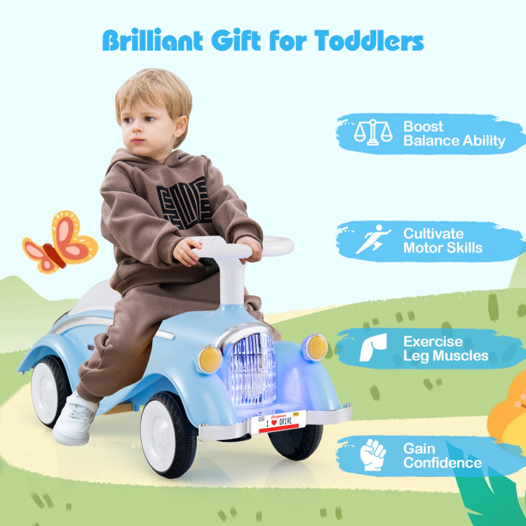 Hivvago Toddler Ride on Toy Classic Sliding Car with Horn and LED Headlight