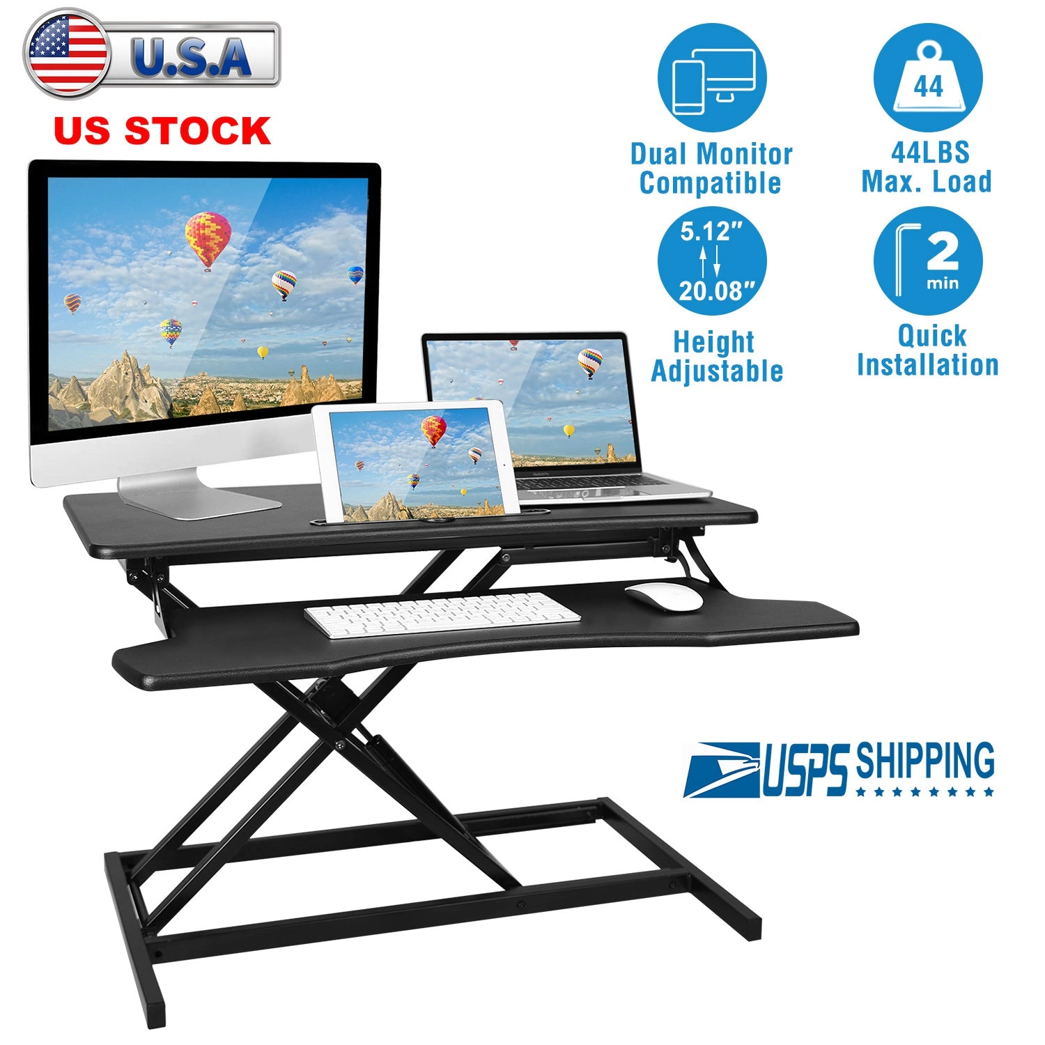 GBruno Height Adjustable Standing Desk Converter