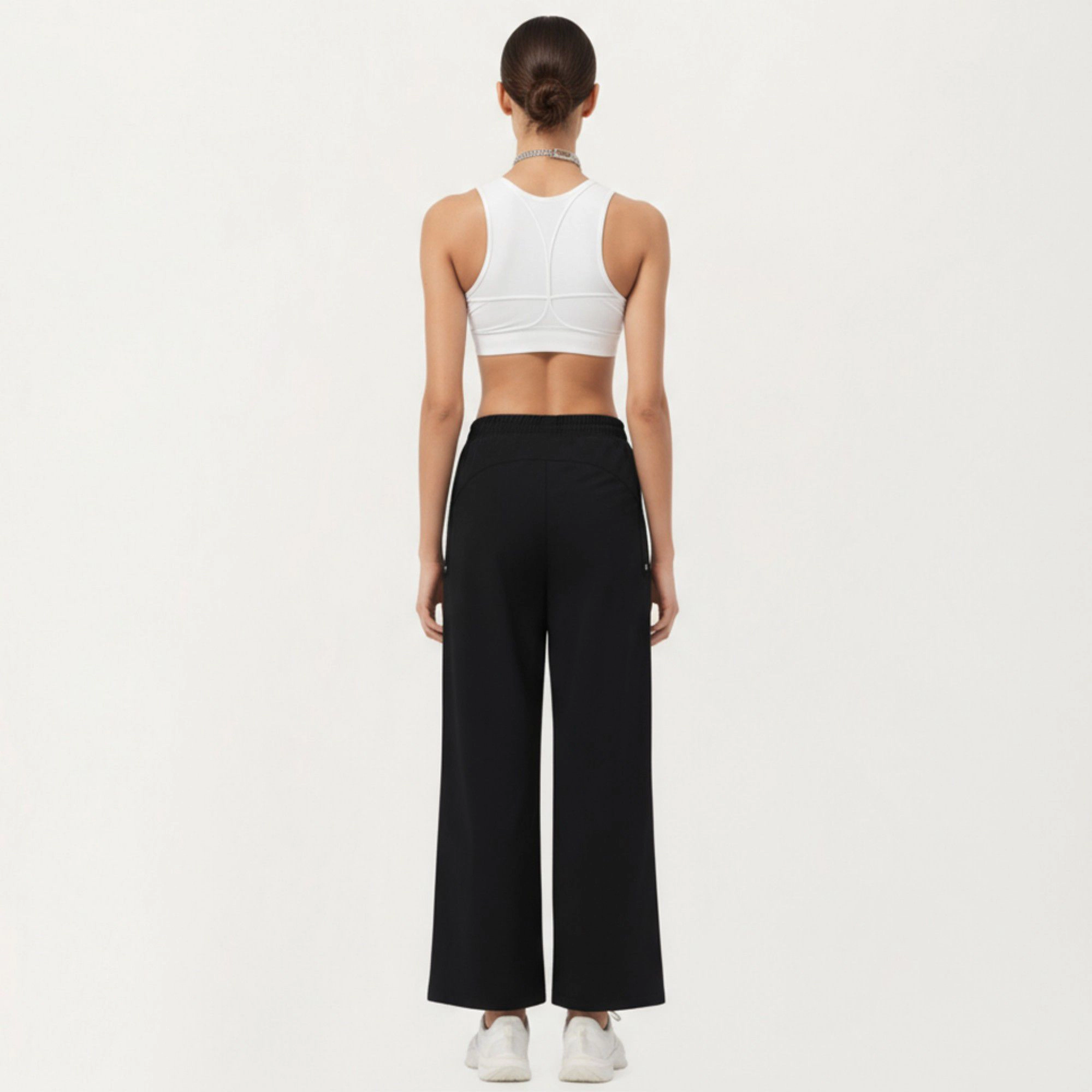 Anna-Kaci Women's High-Waist Wide-Leg Cargo Sweatpants with Adjustable Drawstring and Utility Pocket Design