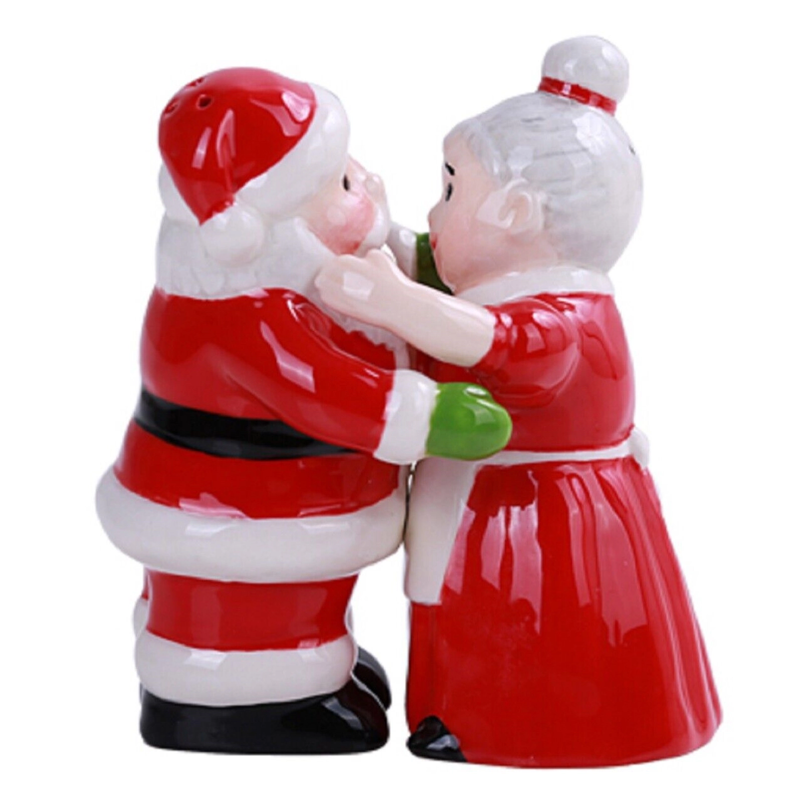 Pacific Giftware Santa and Mrs Claus Hugging Salt and Pepper Shakers