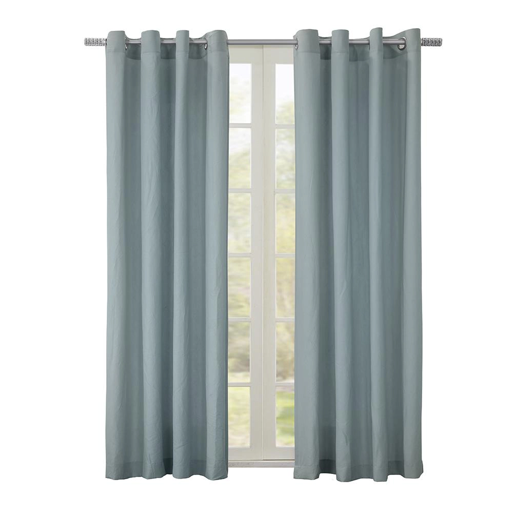 Habitat Harmony Light Filtering Crinkled Texture on Supple Drapeable Flowing Fabric Grommet Curtain Panel 52" x 84" Blue