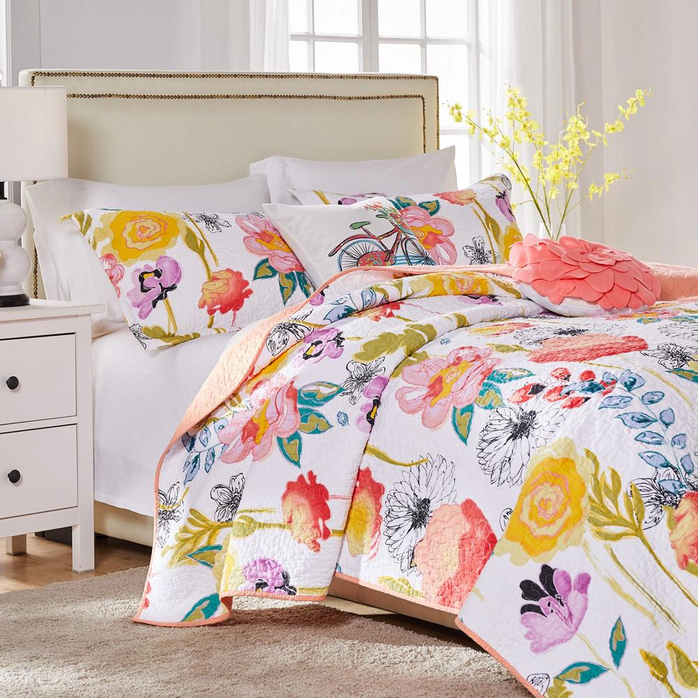 Greenland Home Watercolor Dream Quilt and Pillow Sham Set 5 Piece