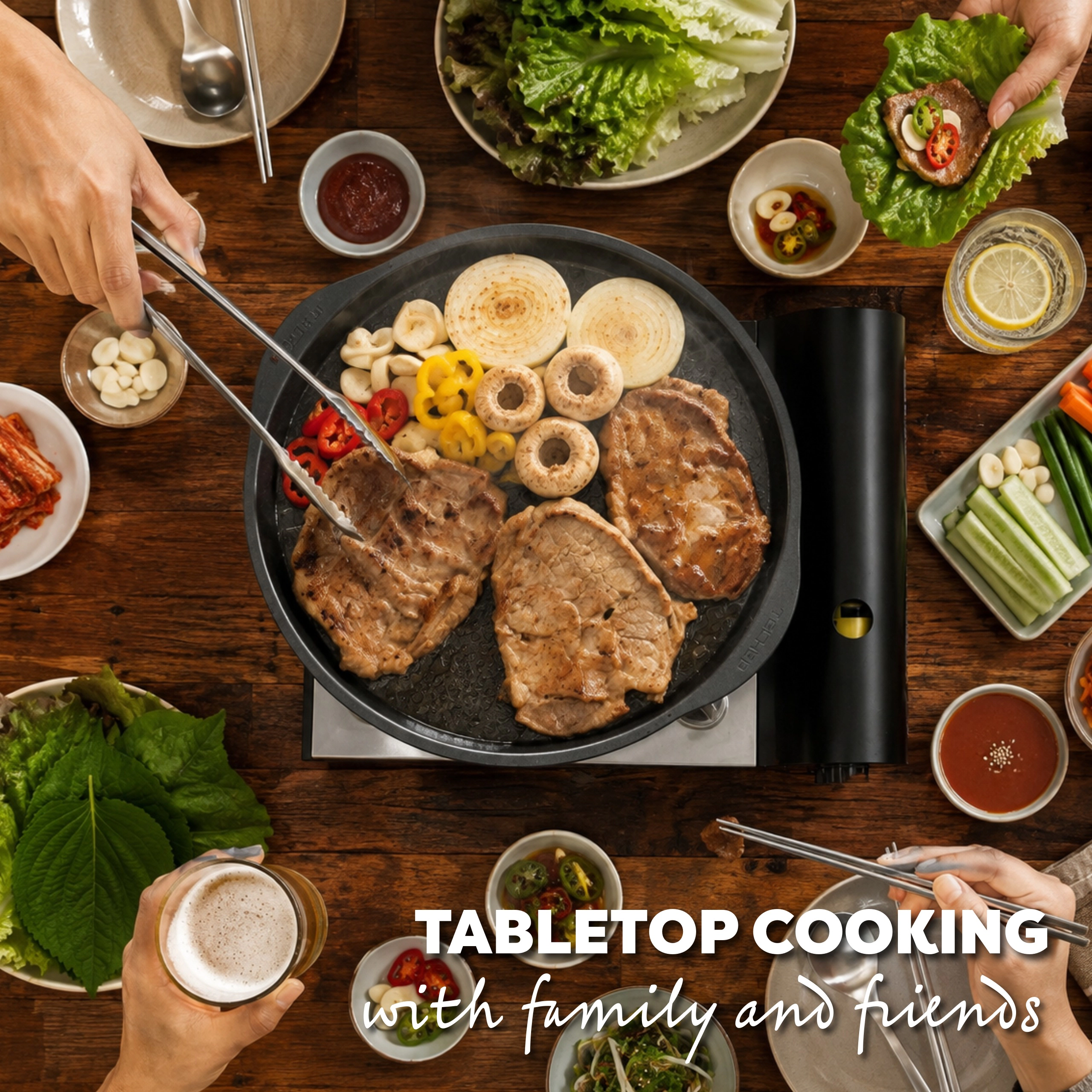 TECHEF Korean BBQ Non-Stick Grill Pan / Black