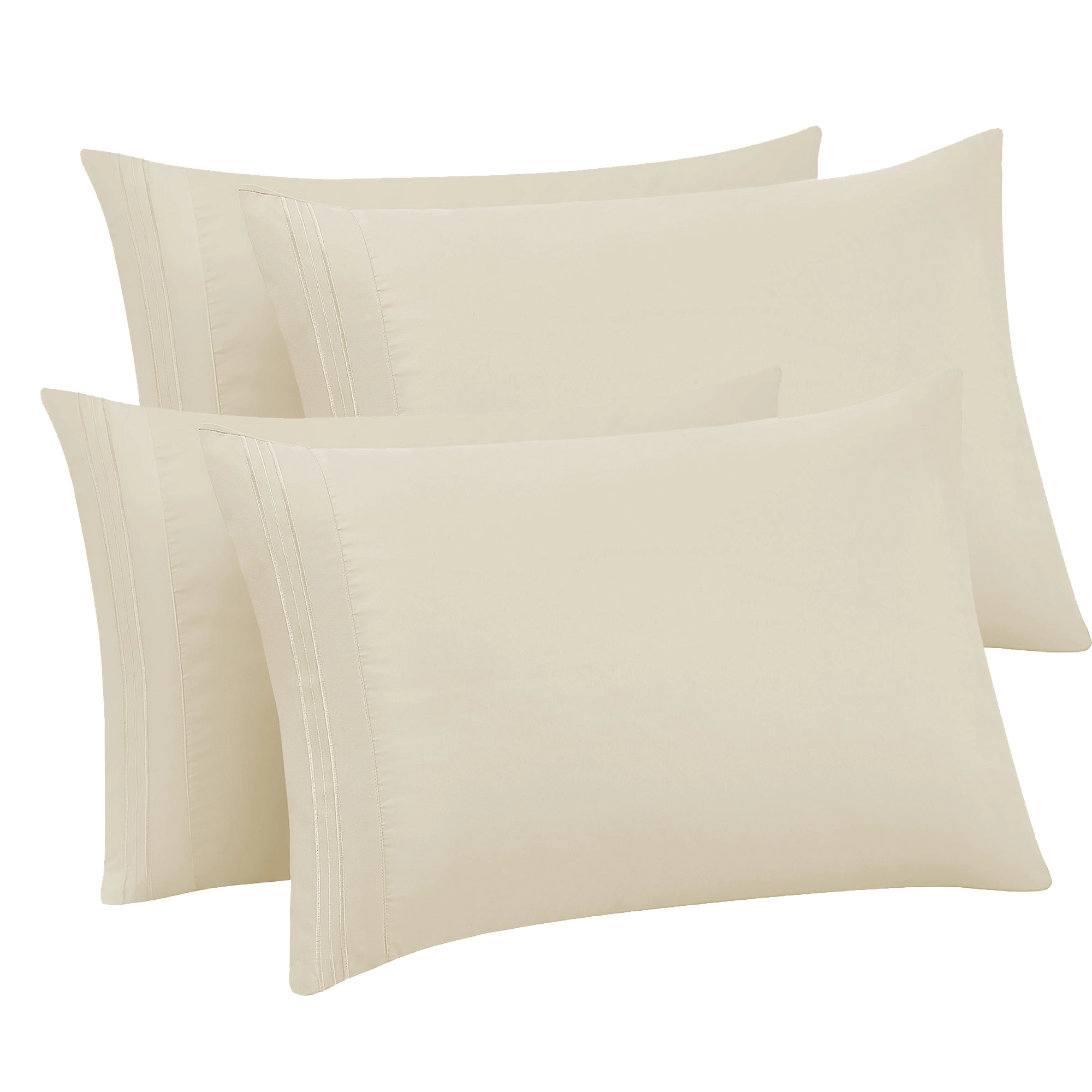 Sweet Home Collection Luxury Embroidered Ultra Soft Microfiber Solid Pillowcases (-Pack