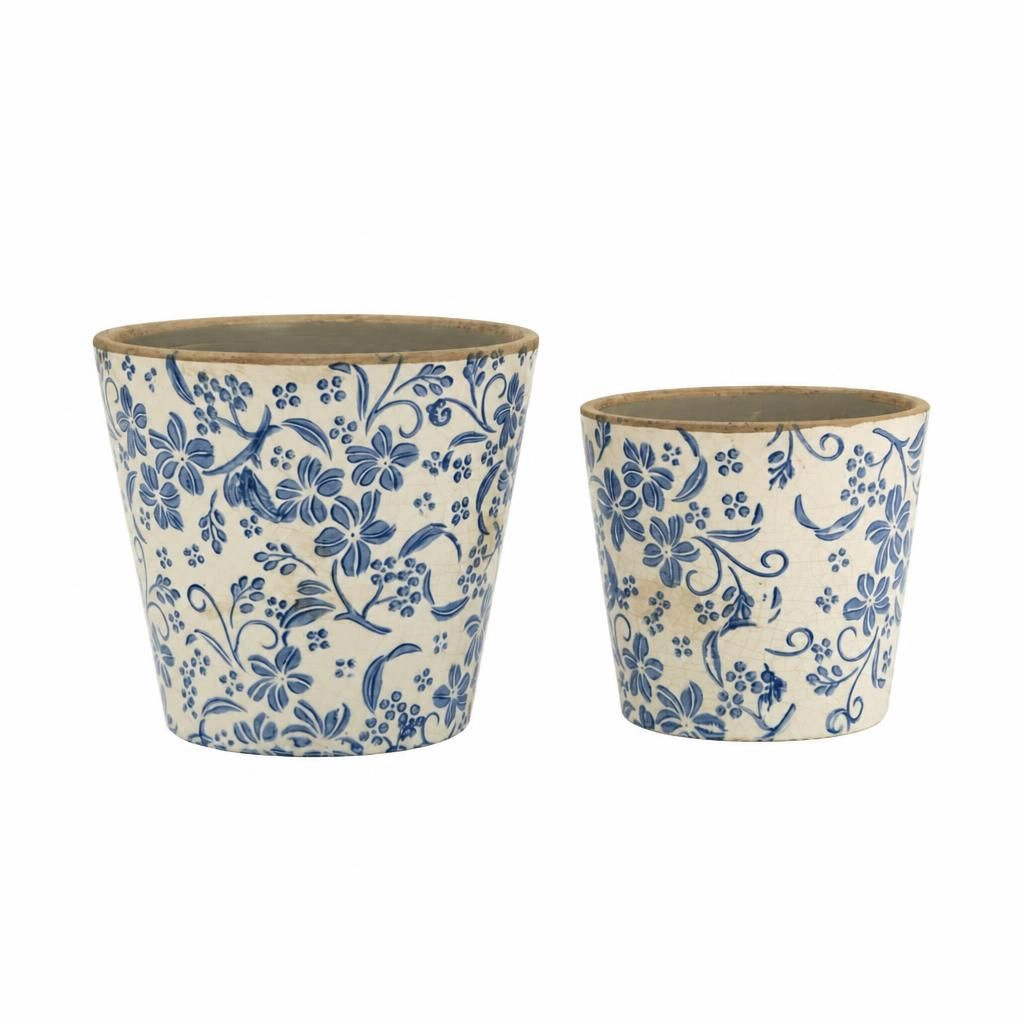 WOW PIONEER Decorative Ceramic Planter Pot for Patio Balcony Garden Home Indoor Outdoor