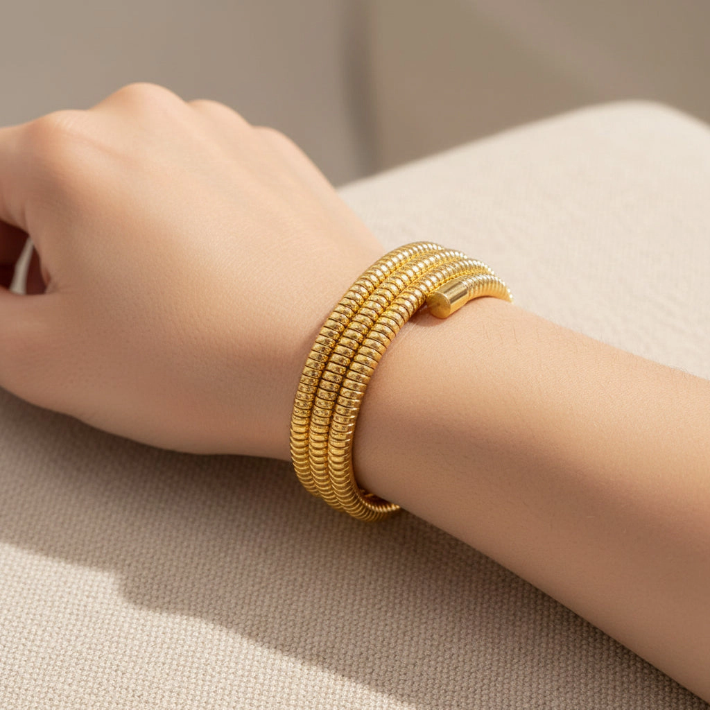 DressAtR Women's Layered Gold Tone Bracelet