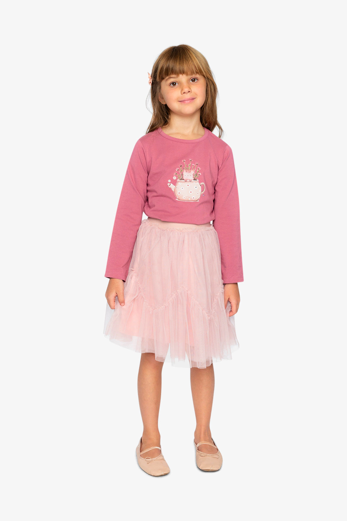 Deux par Girls Teapot Graphic Organic Cotton Jersey T-Shirt