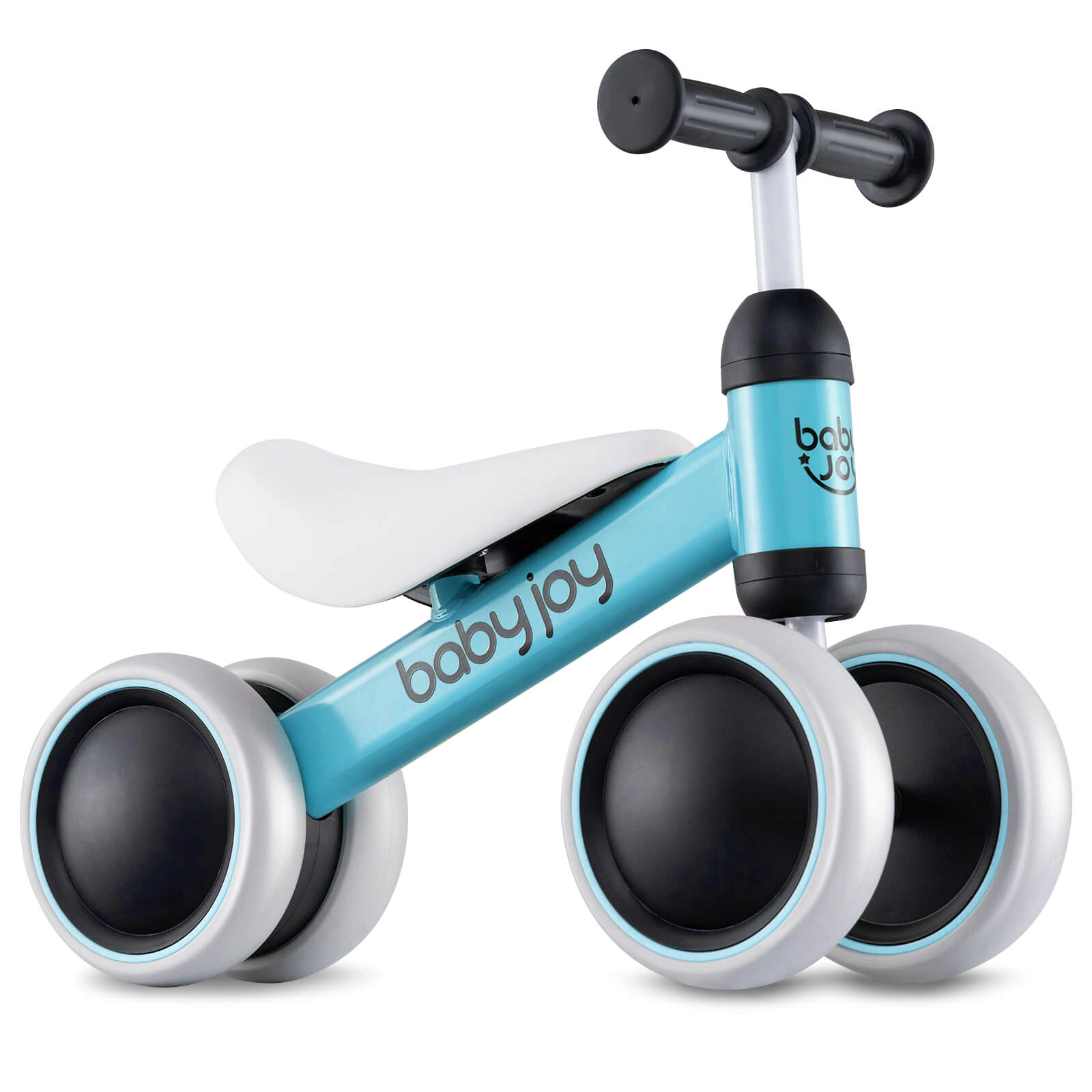 Costway 4 Wheels Baby Balance Bike for 2 Years Old Boys Girls with Soft Seat Ride On Toy Pink