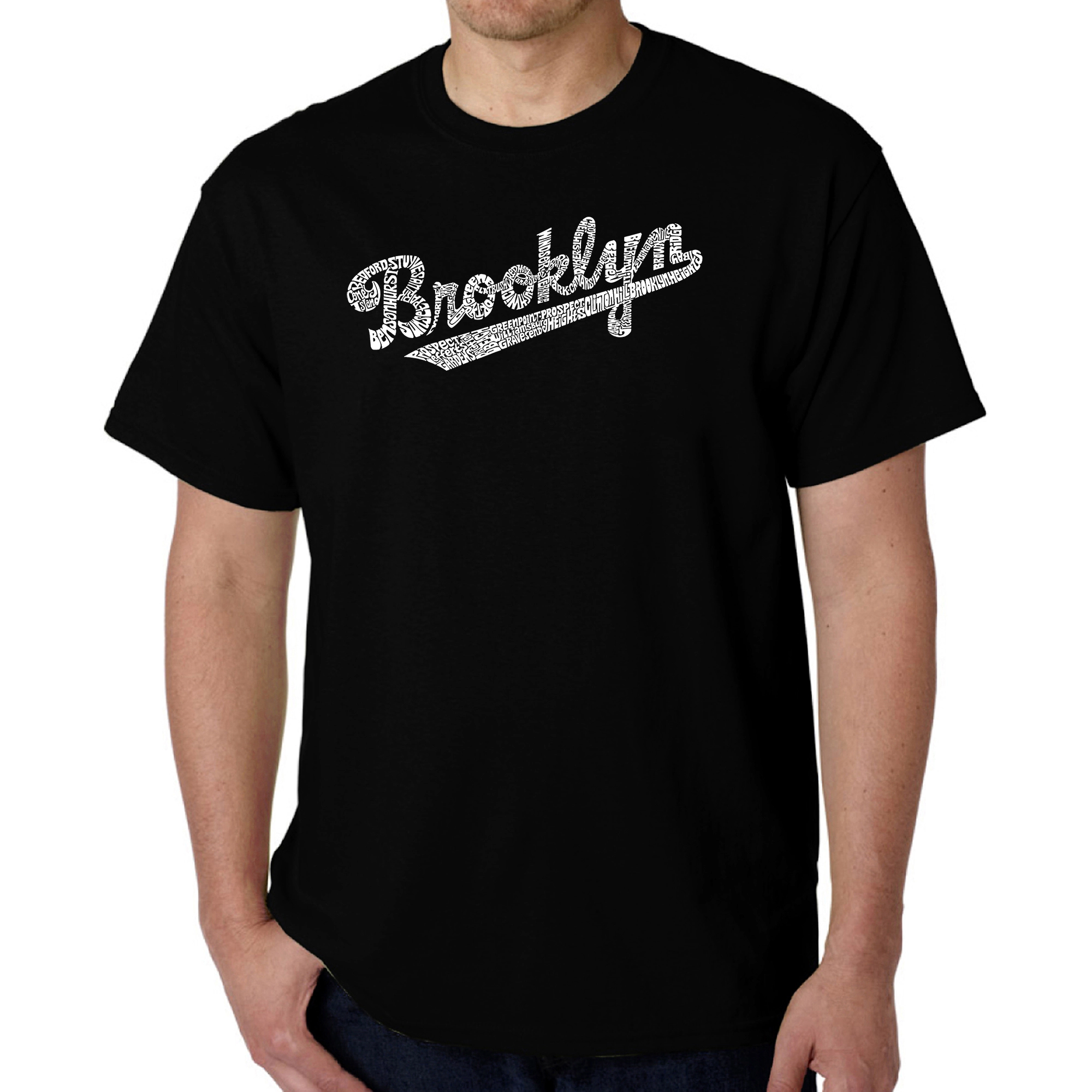 LA Pop Art Men's Brooklyn Neighborhoods Word T-Shirt