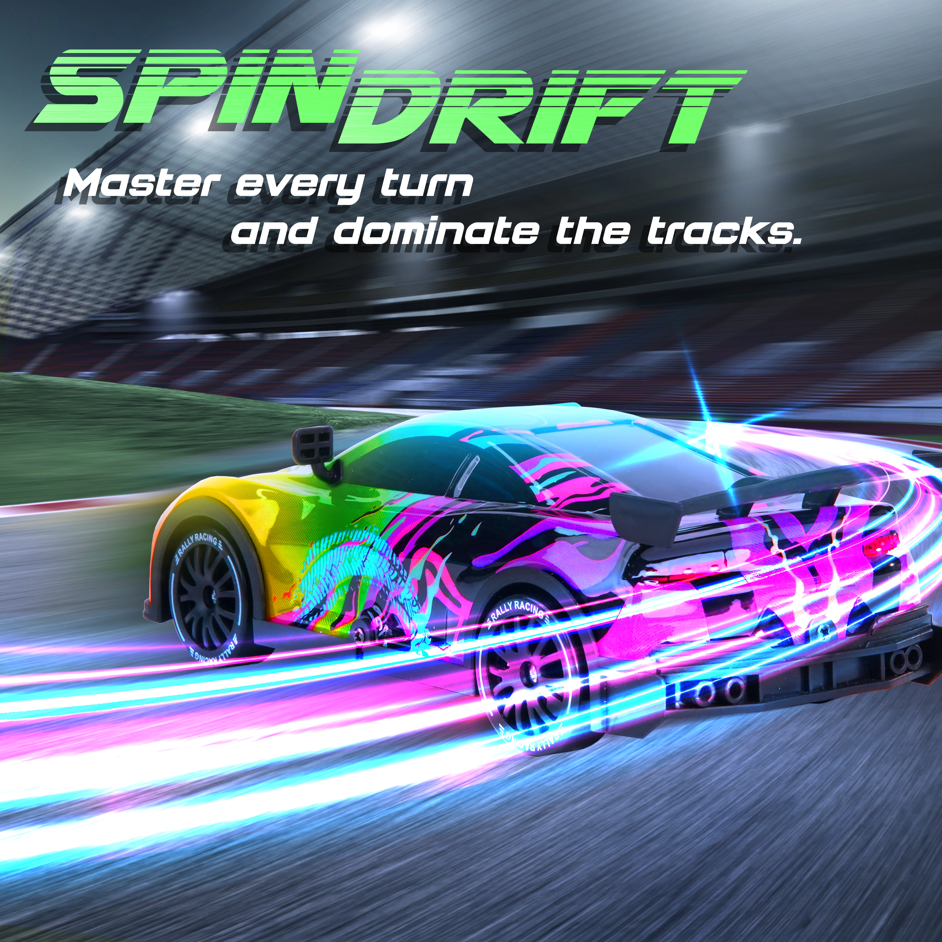 Force1 High-Speed Drift Racing RC Car with LED Lights, 2.4GHz Controller, Rechargeable Battery