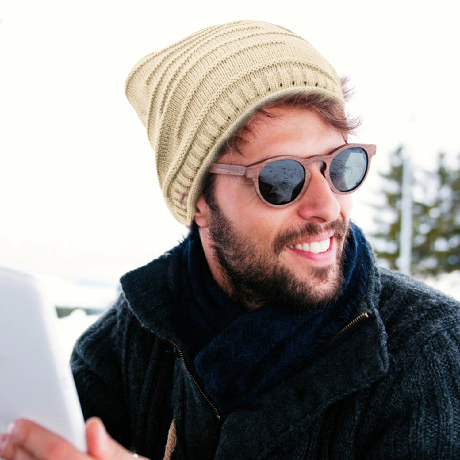 GBruno Slouchy Knit Beanie Hat