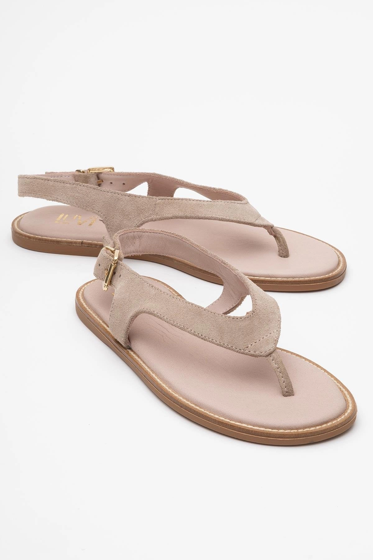 Forever & Always Womens Belinda Leather Thong Sandalss