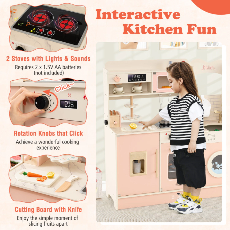 Hivvago Children Pretend Toy Kitchen Playset with Light and Sound