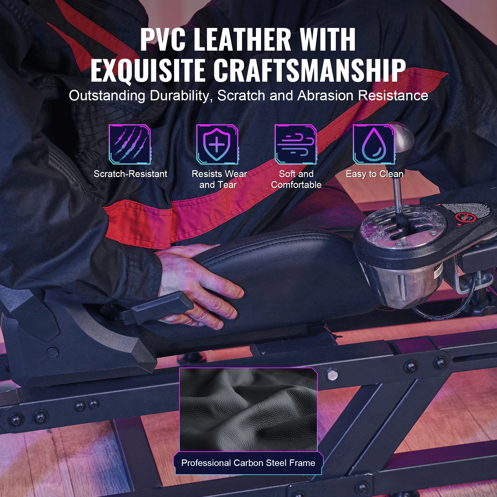 HONGGE Racing Wheel Stand For Logitech G923/G920/G29, Heavy Duty Steel Driving Simulator Cockpit-Thrustmaster T248P