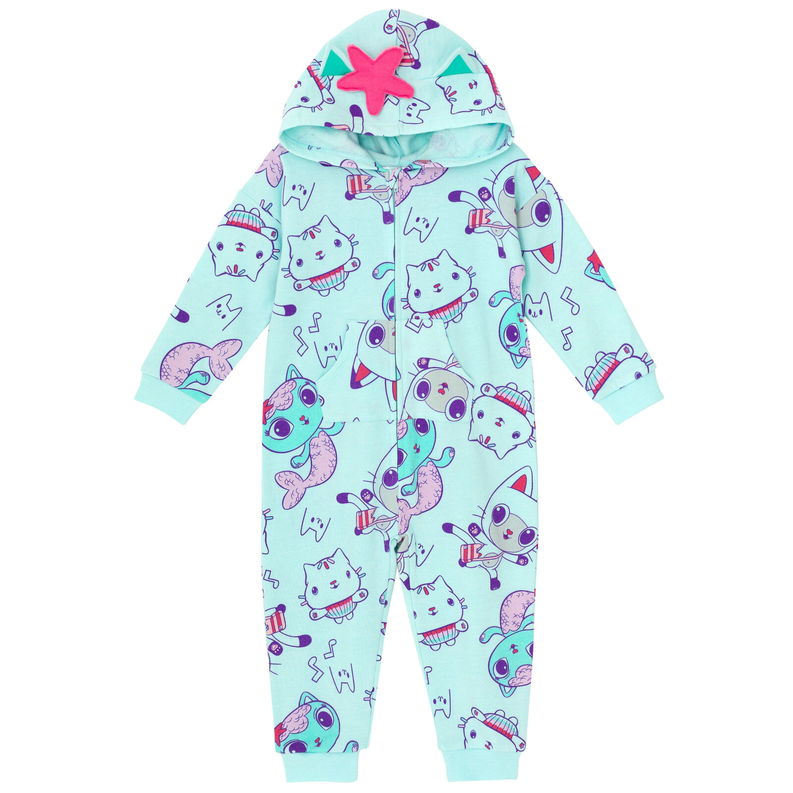 Dreamworks Gabby's Dollhouse Girls' Cosplay Fleece Hooded One Piece