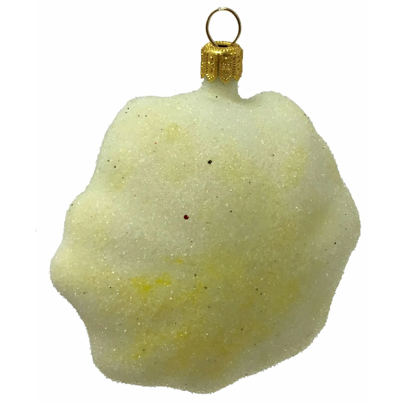 Pinnacle Peak Trading Company White Pattypan Scallop Squash Polish Glass Christmas Ornament Vegetable