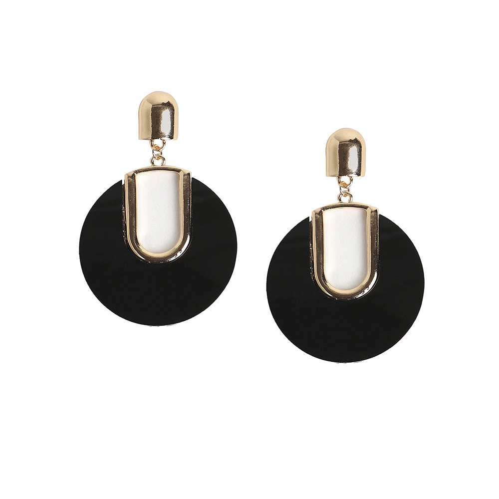 SOHI Women's Onyx Black Casual Drop Earrings