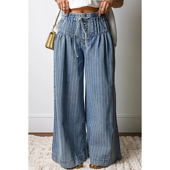 Threaded Pear Women's Sutton Casual Wide Leg Jeans