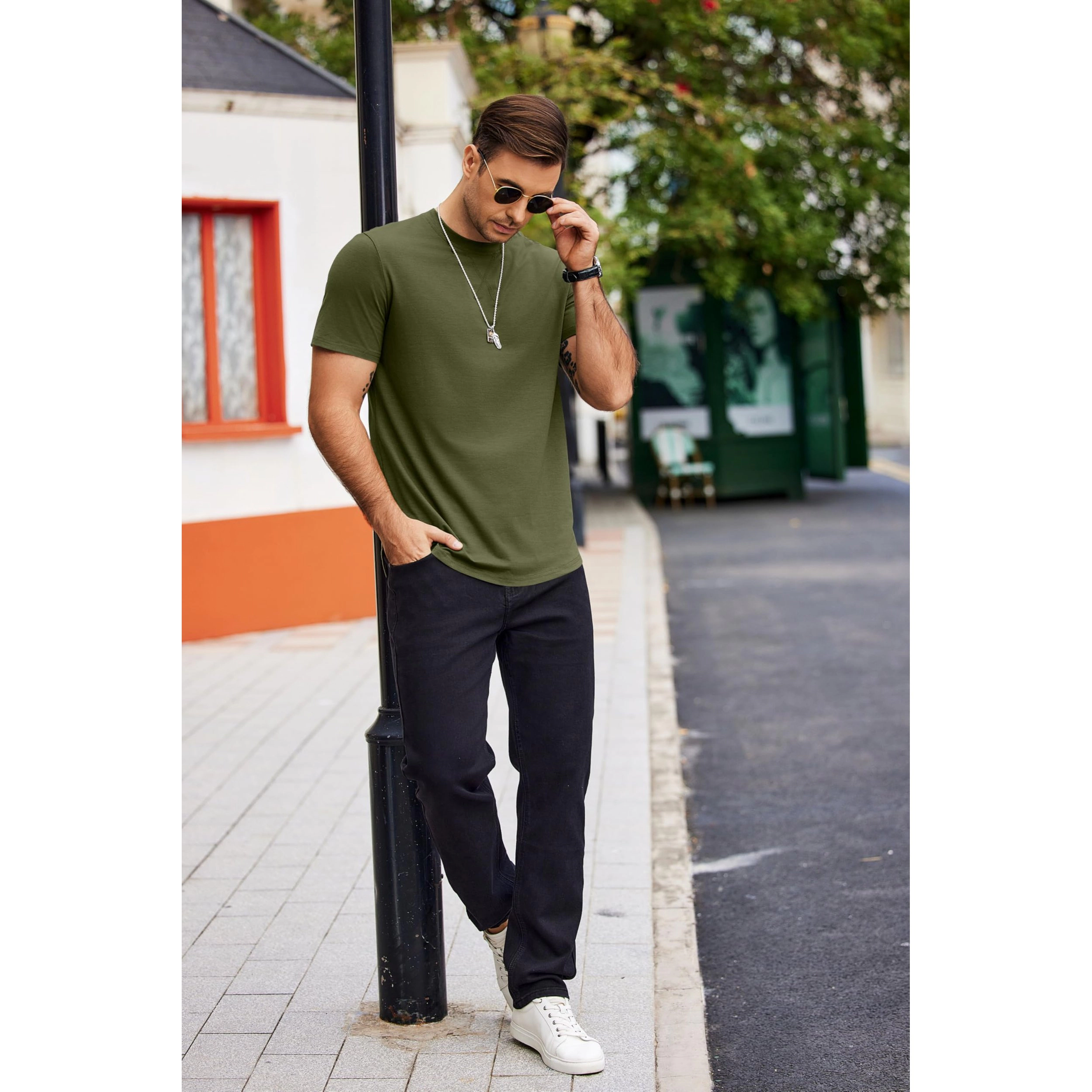 COOFANDY Men's Athletic Fit Crew Neck Short Sleeve Gym Training T-Shirt